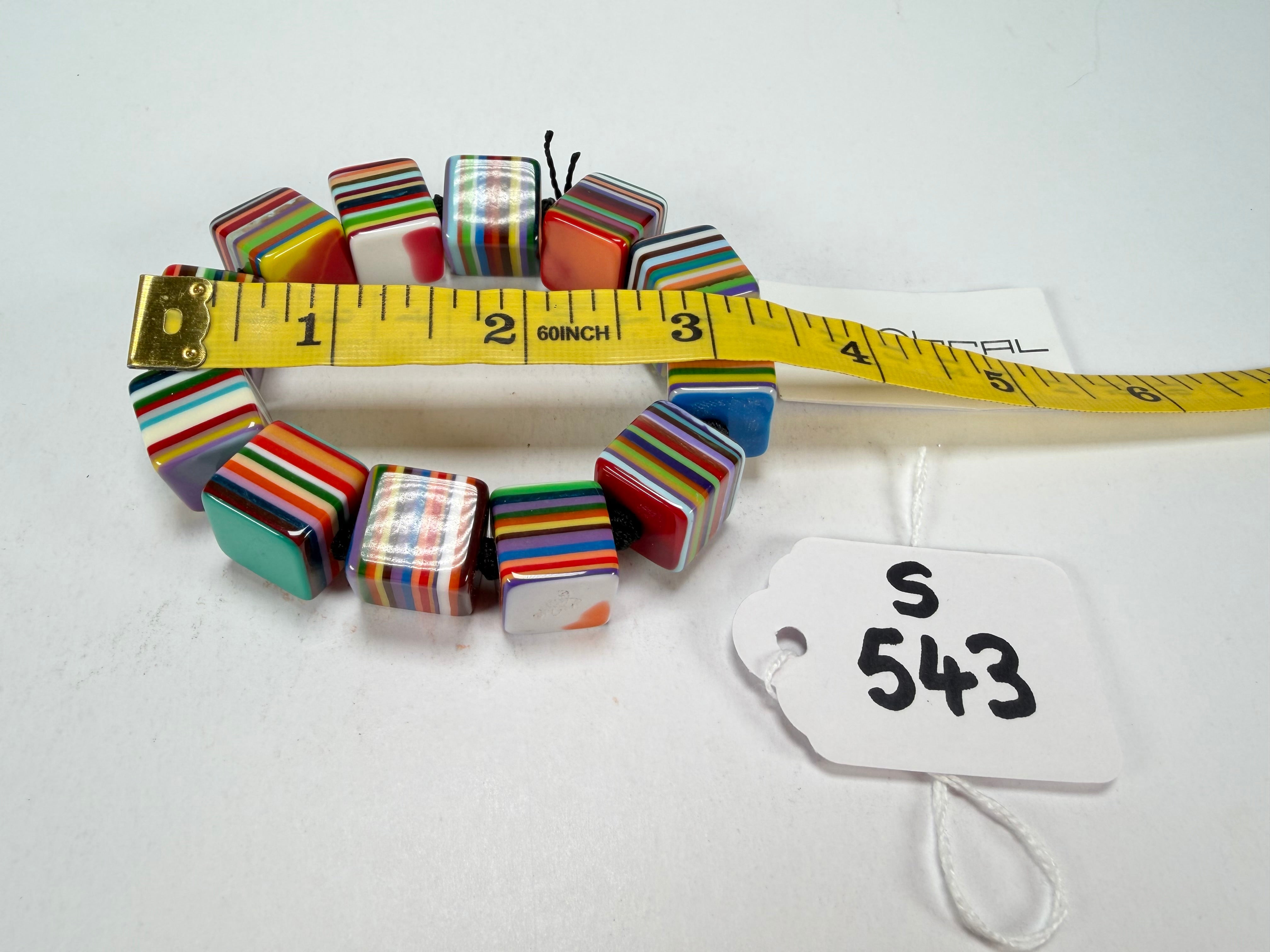 Sobral - Pop Art "Popinho" Small Cubes Elasticated Resin Bracelet ( 000224 )