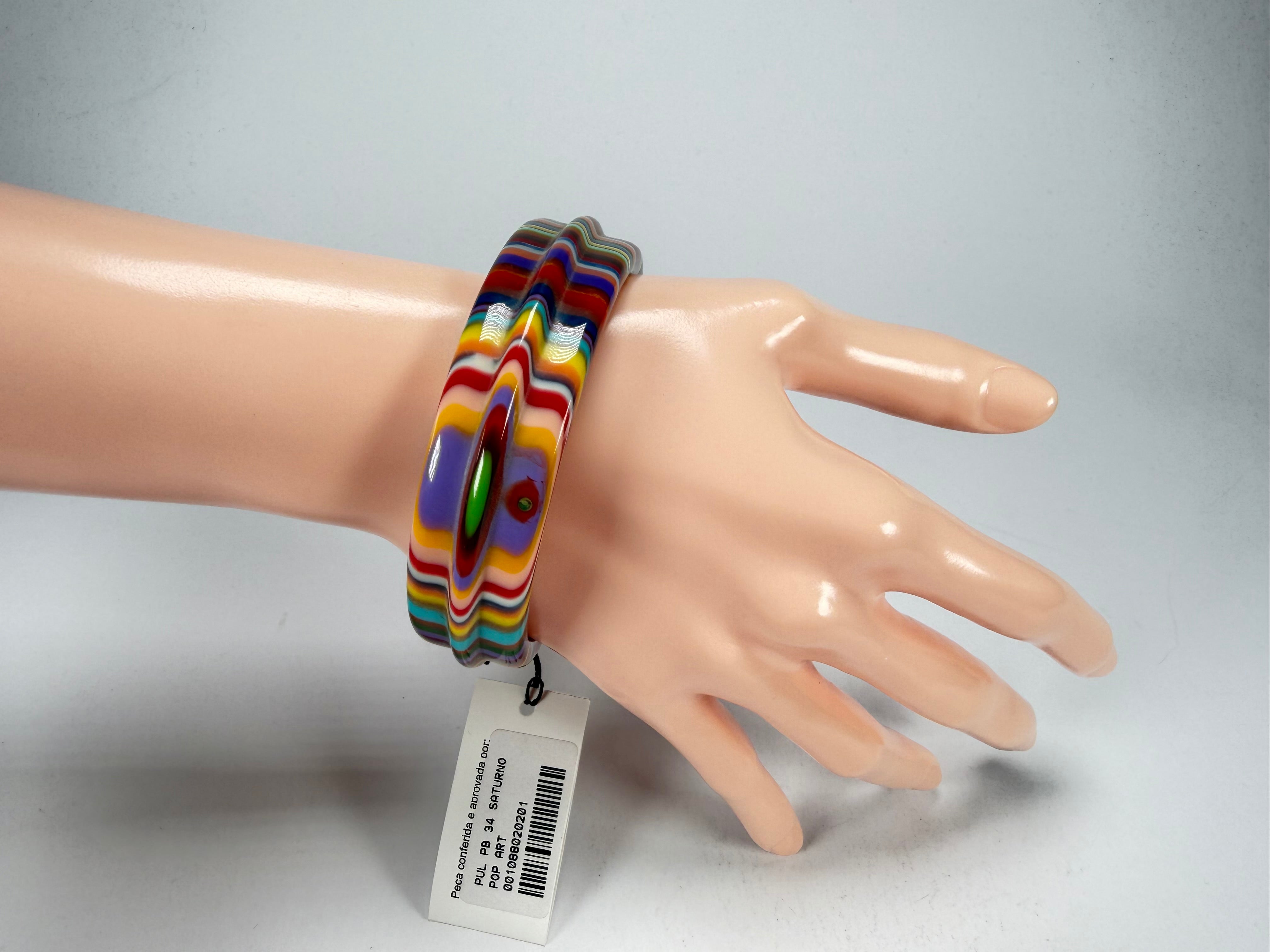 Sobral - Pop Art "PB 34 Saturno" Solid Resin Bangle ( 001088 )