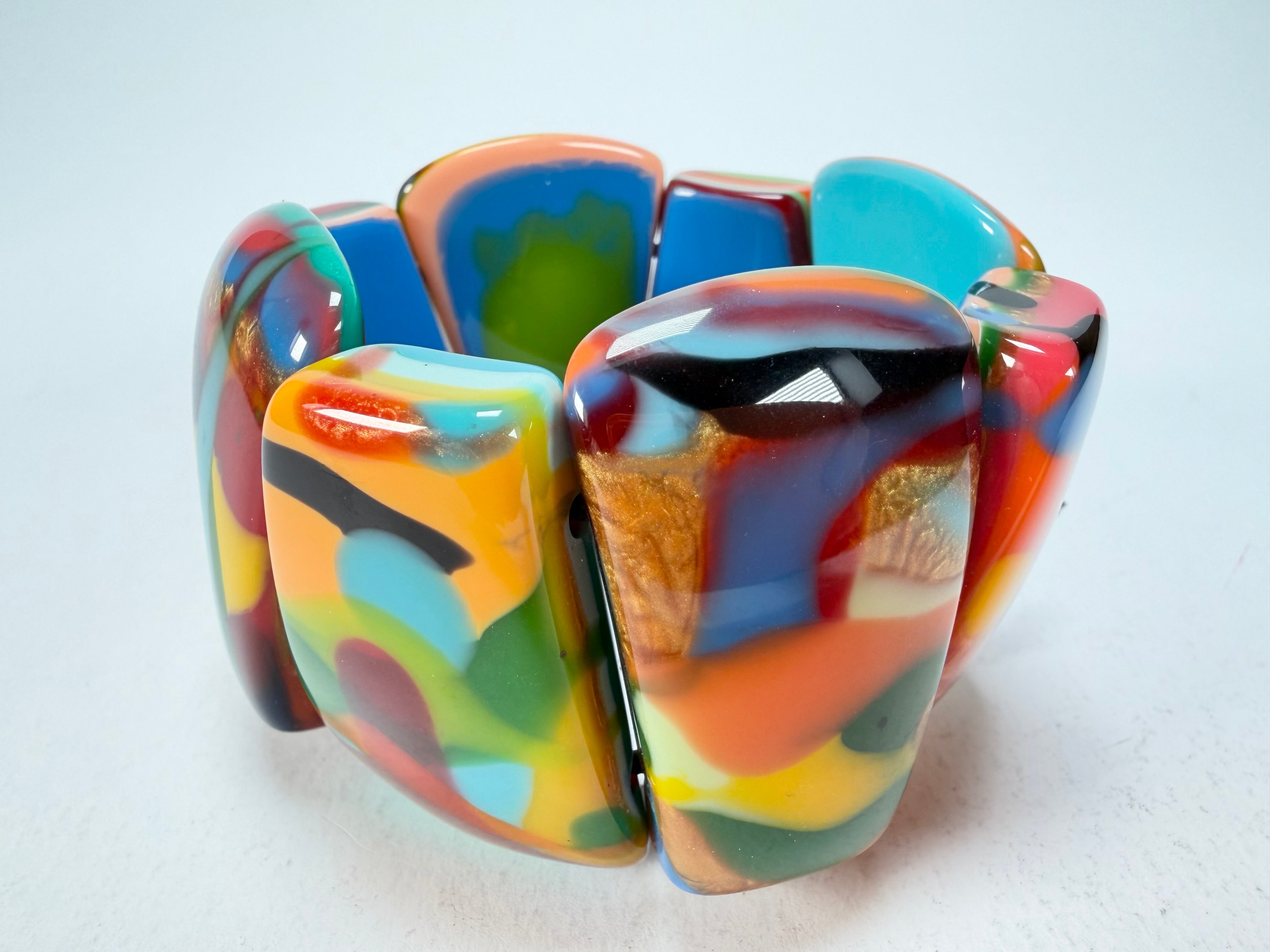Sobral - Multi-Colour "Rimla" K Elasticated Resin Bracelet ( 004498 )
