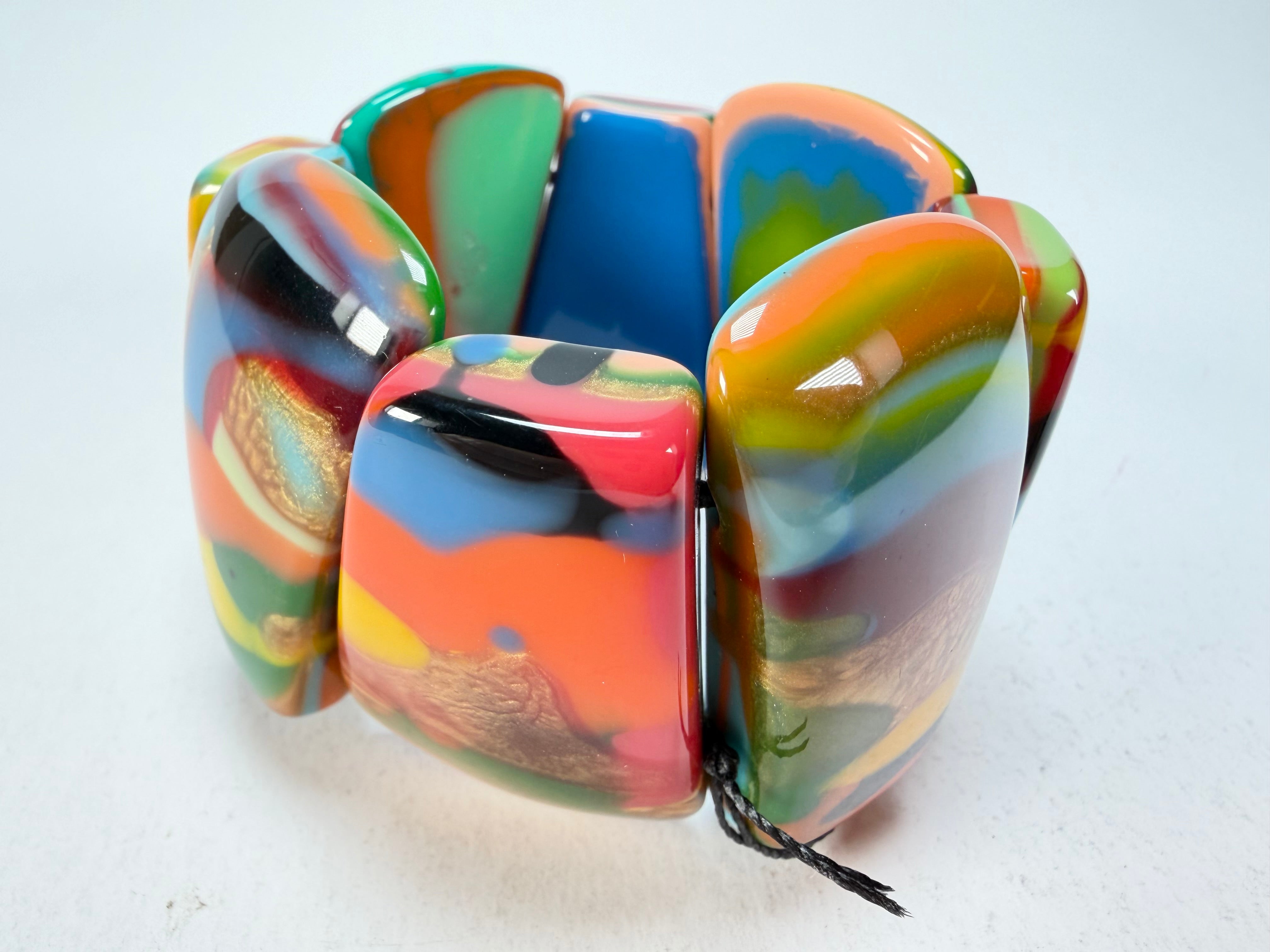 Sobral - Multi-Colour "Rimla" K Elasticated Resin Bracelet ( 004498 )