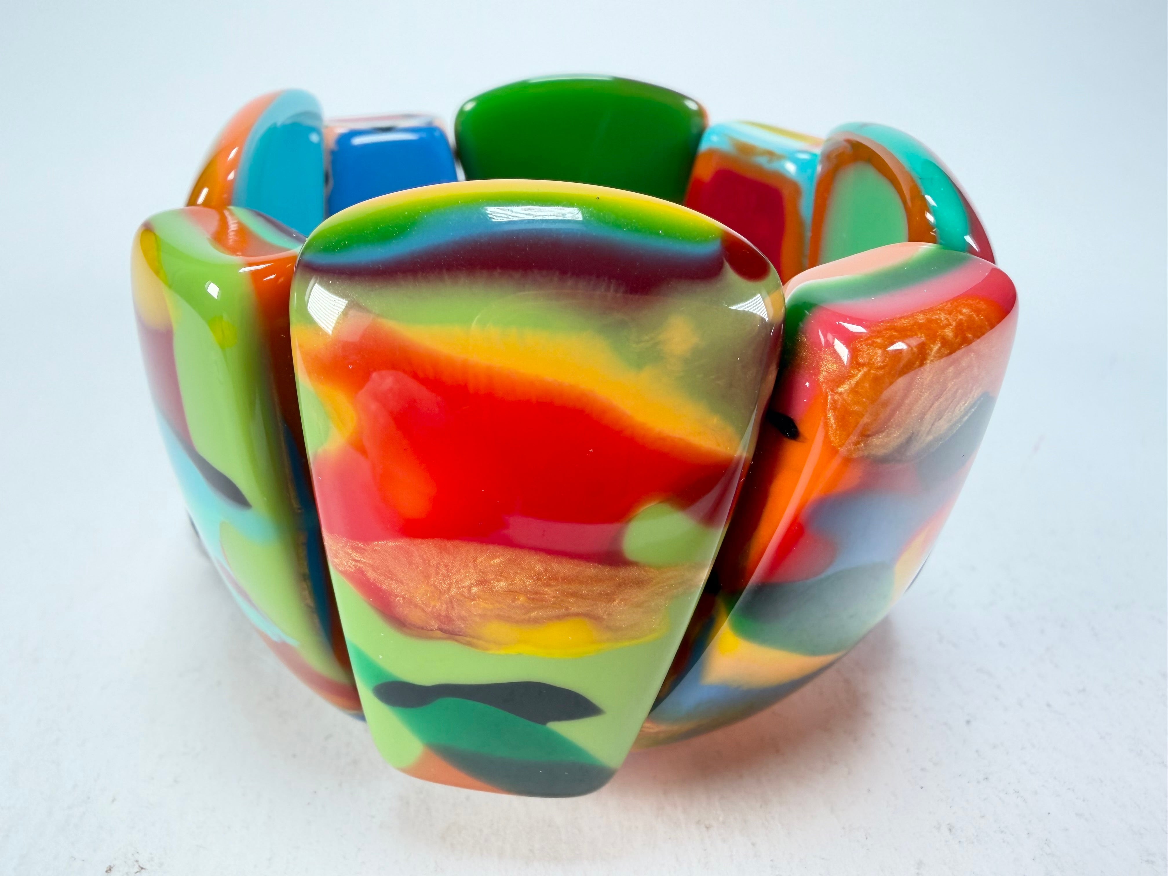 Sobral - Multi-Colour "Rimla" K Elasticated Resin Bracelet ( 004498 )
