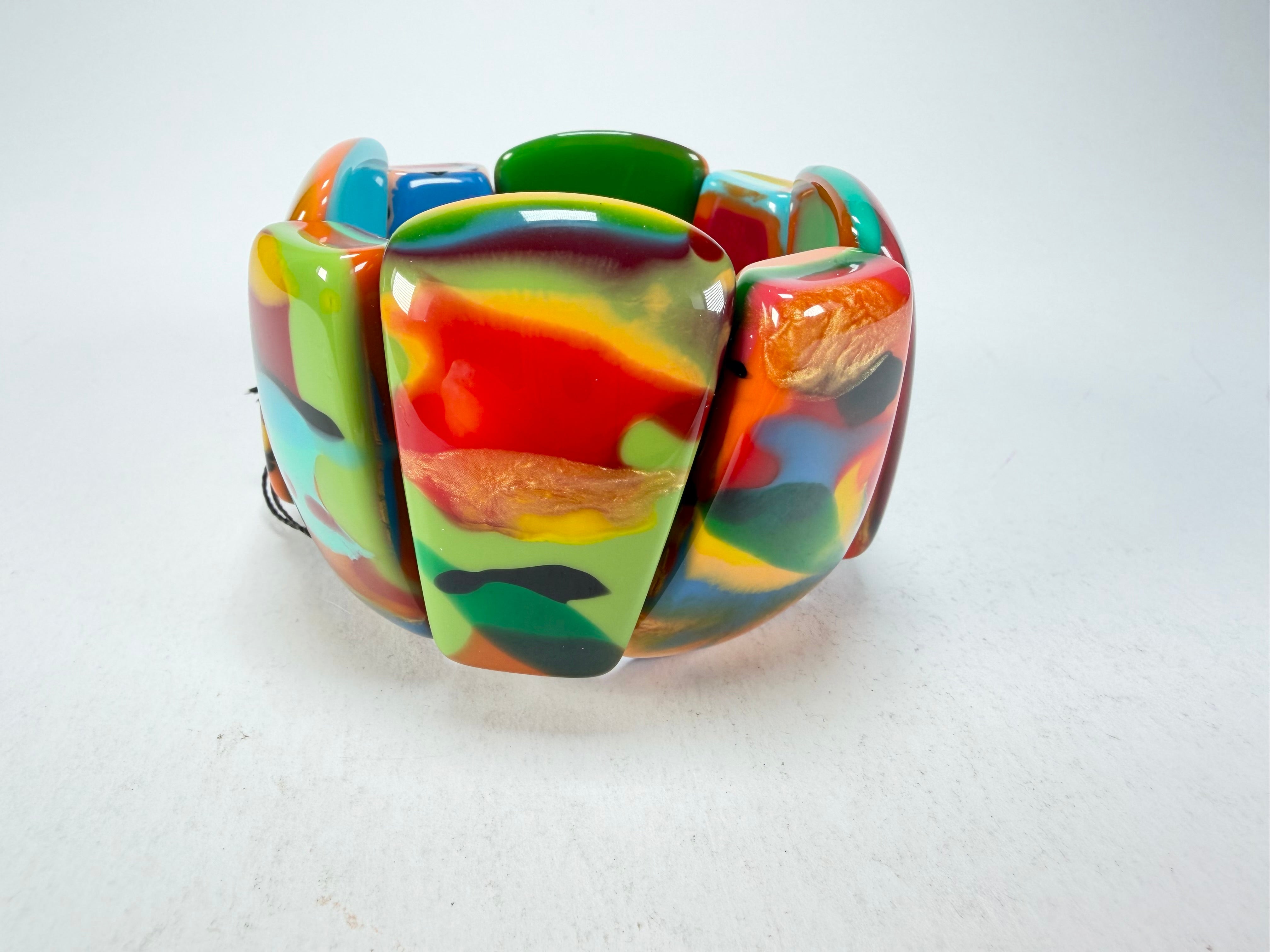 Sobral - Multi-Colour "Rimla" K Elasticated Resin Bracelet ( 004498 )