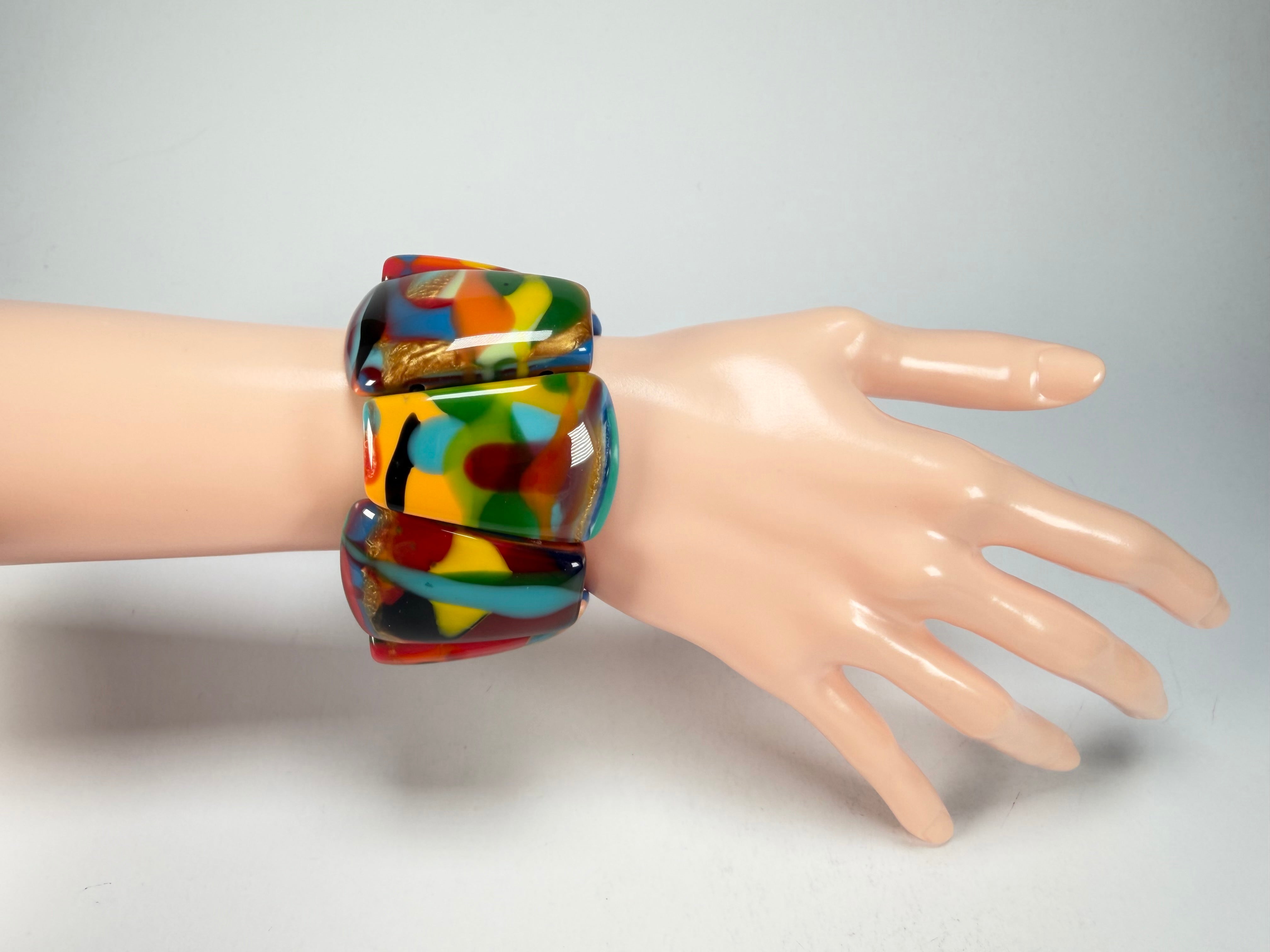 Sobral - Multi-Colour "Rimla" K Elasticated Resin Bracelet ( 004498 )