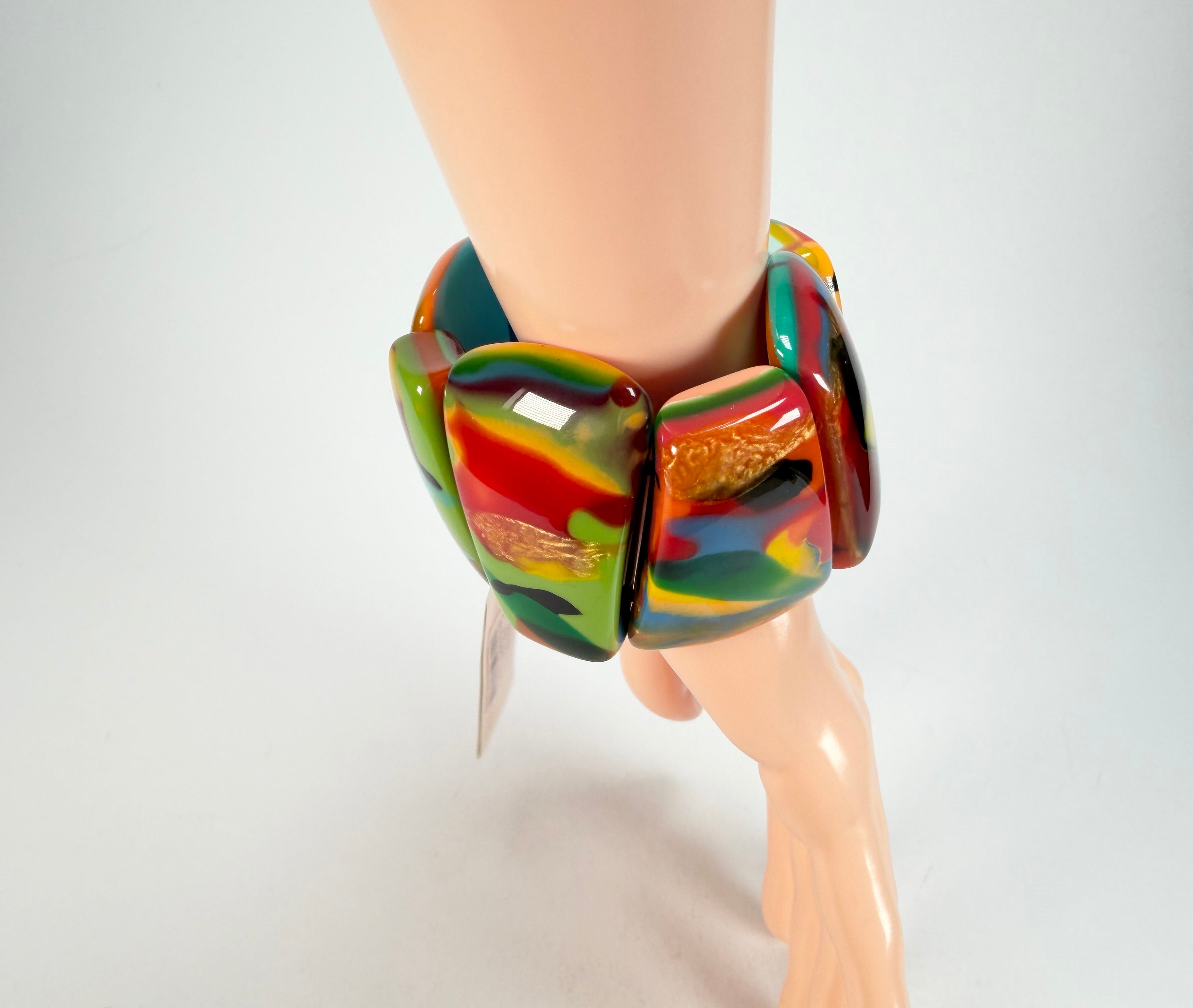Sobral - Multi-Colour "Rimla" K Elasticated Resin Bracelet ( 004498 )