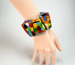 Sobral - Multi-Colour "Rimla" K Elasticated Resin Bracelet ( 004498 )