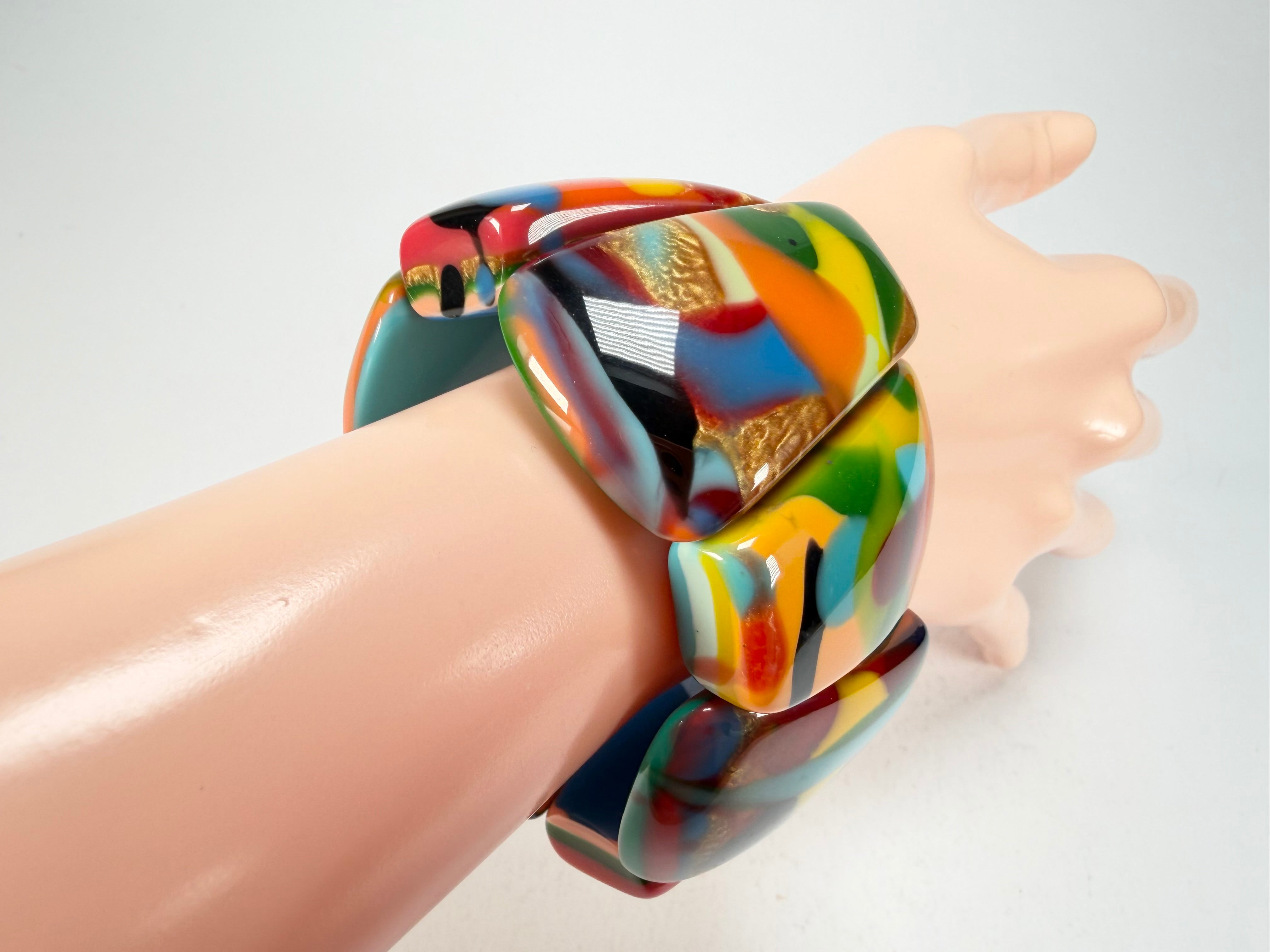 Sobral - Multi-Colour "Rimla" K Elasticated Resin Bracelet ( 004498 )