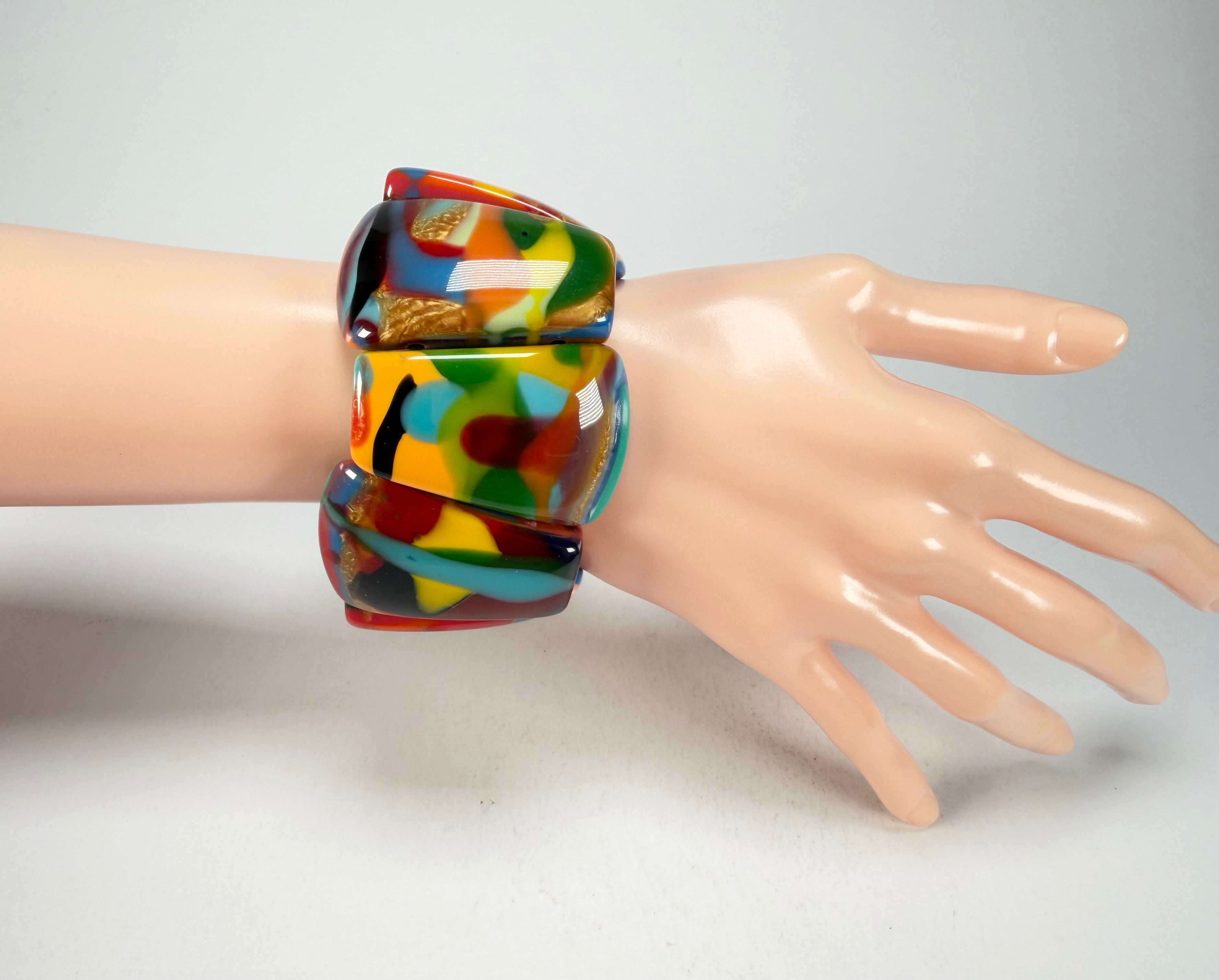 Sobral - Multi-Colour "Rimla" K Elasticated Resin Bracelet ( 004498 )