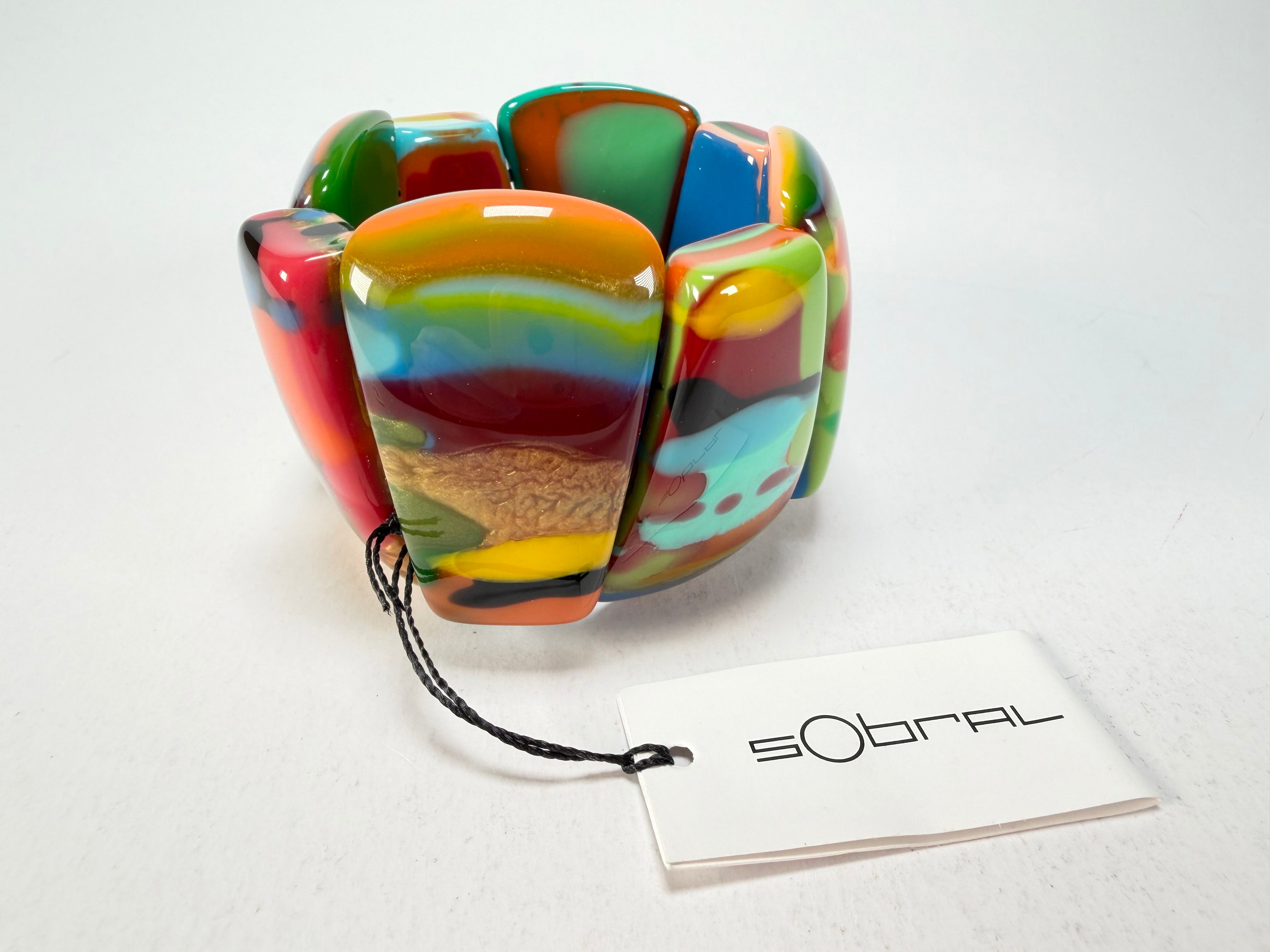 Sobral - Multi-Colour "Rimla" K Elasticated Resin Bracelet ( 004498 )