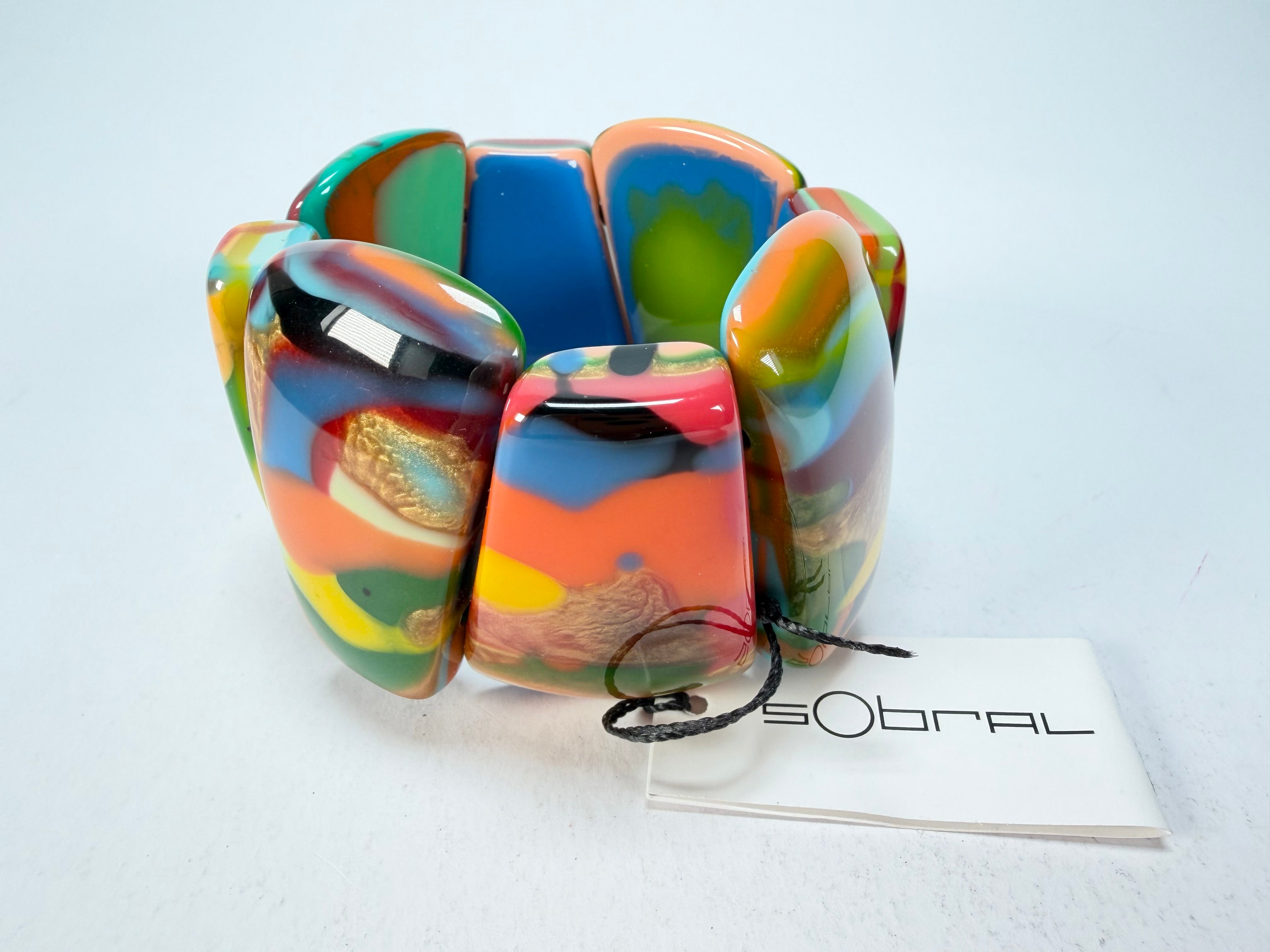 Sobral - Multi-Colour "Rimla" K Elasticated Resin Bracelet ( 004498 )