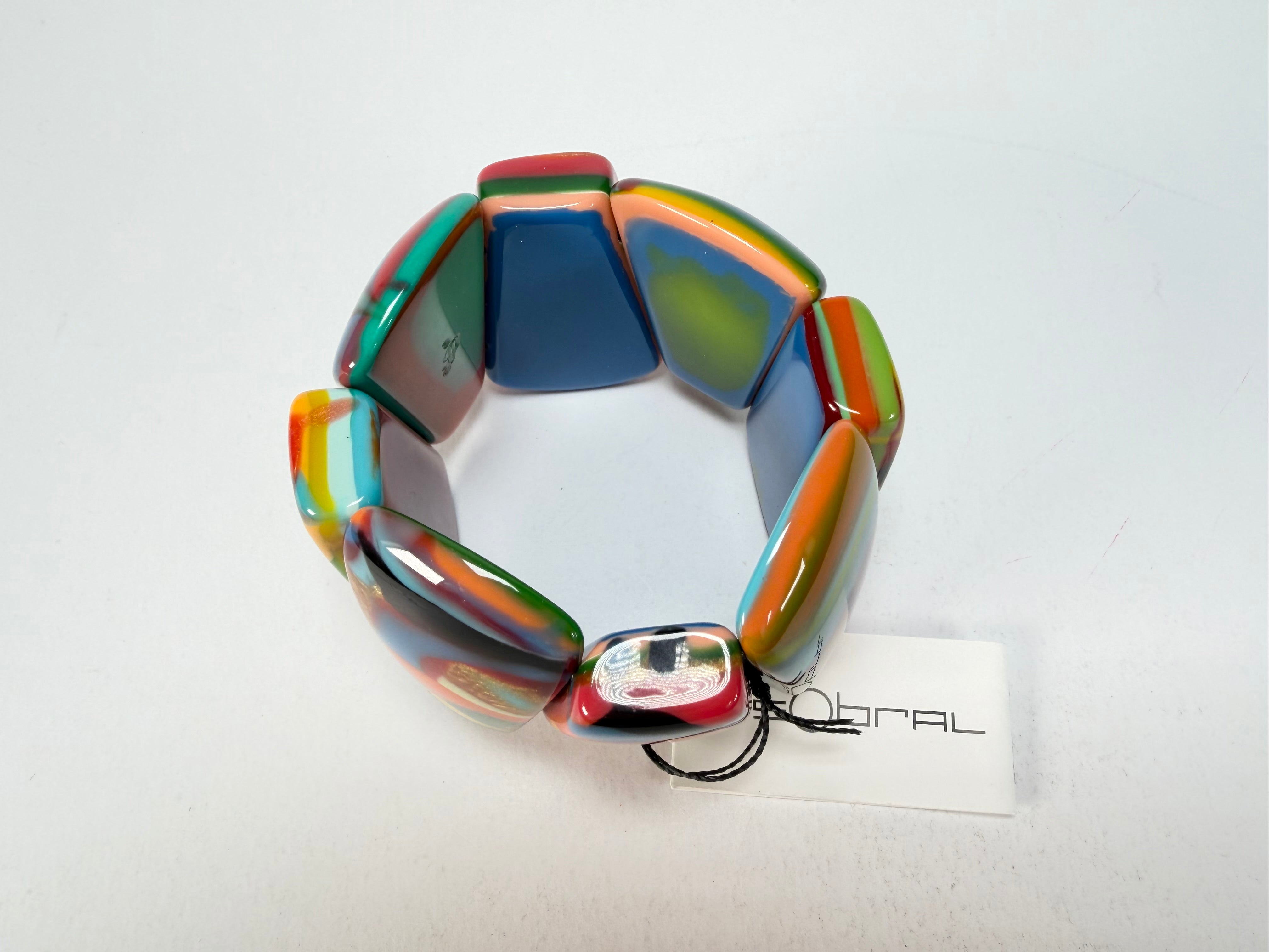 Sobral - Multi-Colour "Rimla" K Elasticated Resin Bracelet ( 004498 )