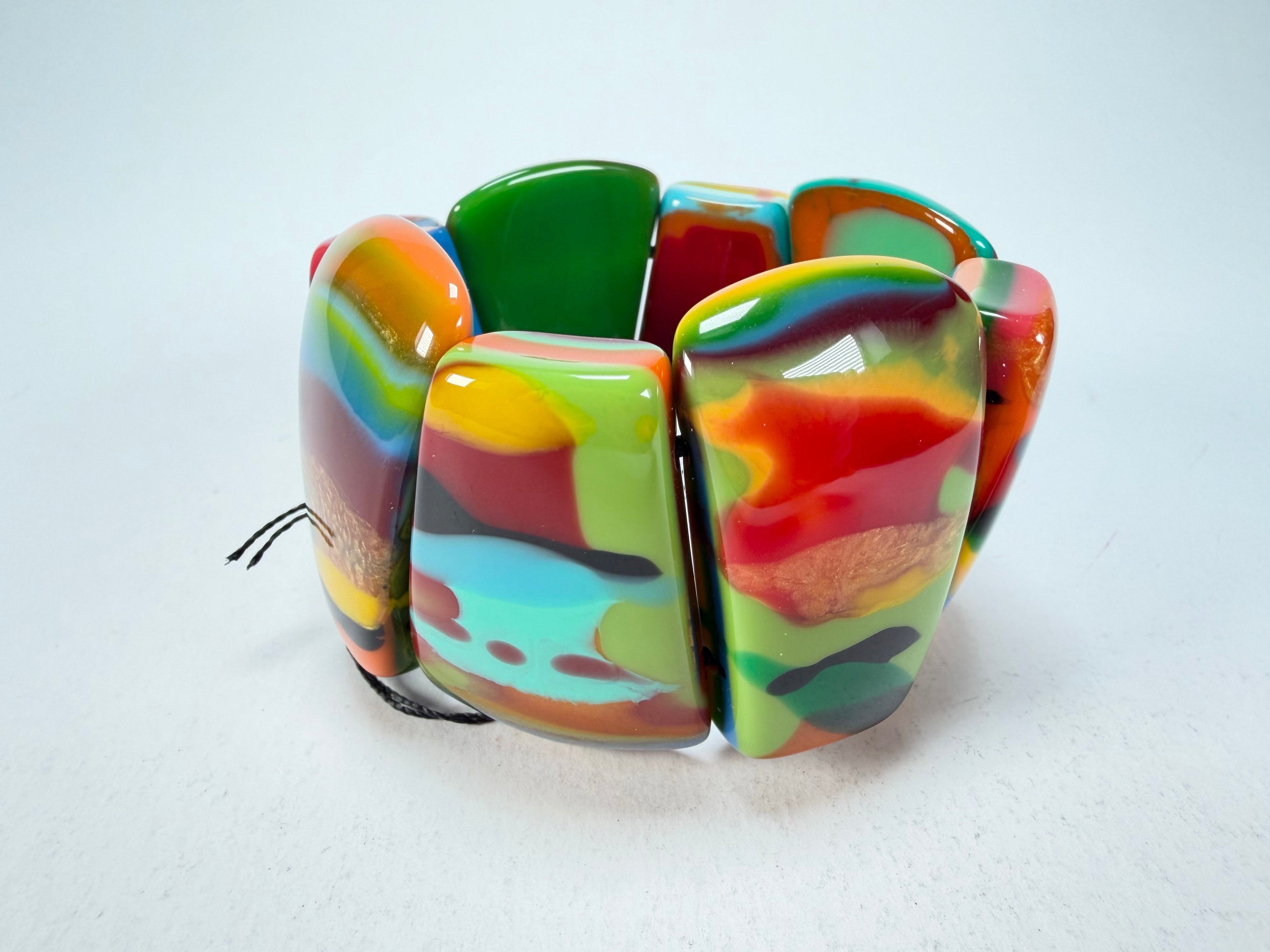 Sobral - Multi-Colour "Rimla" K Elasticated Resin Bracelet ( 004498 )