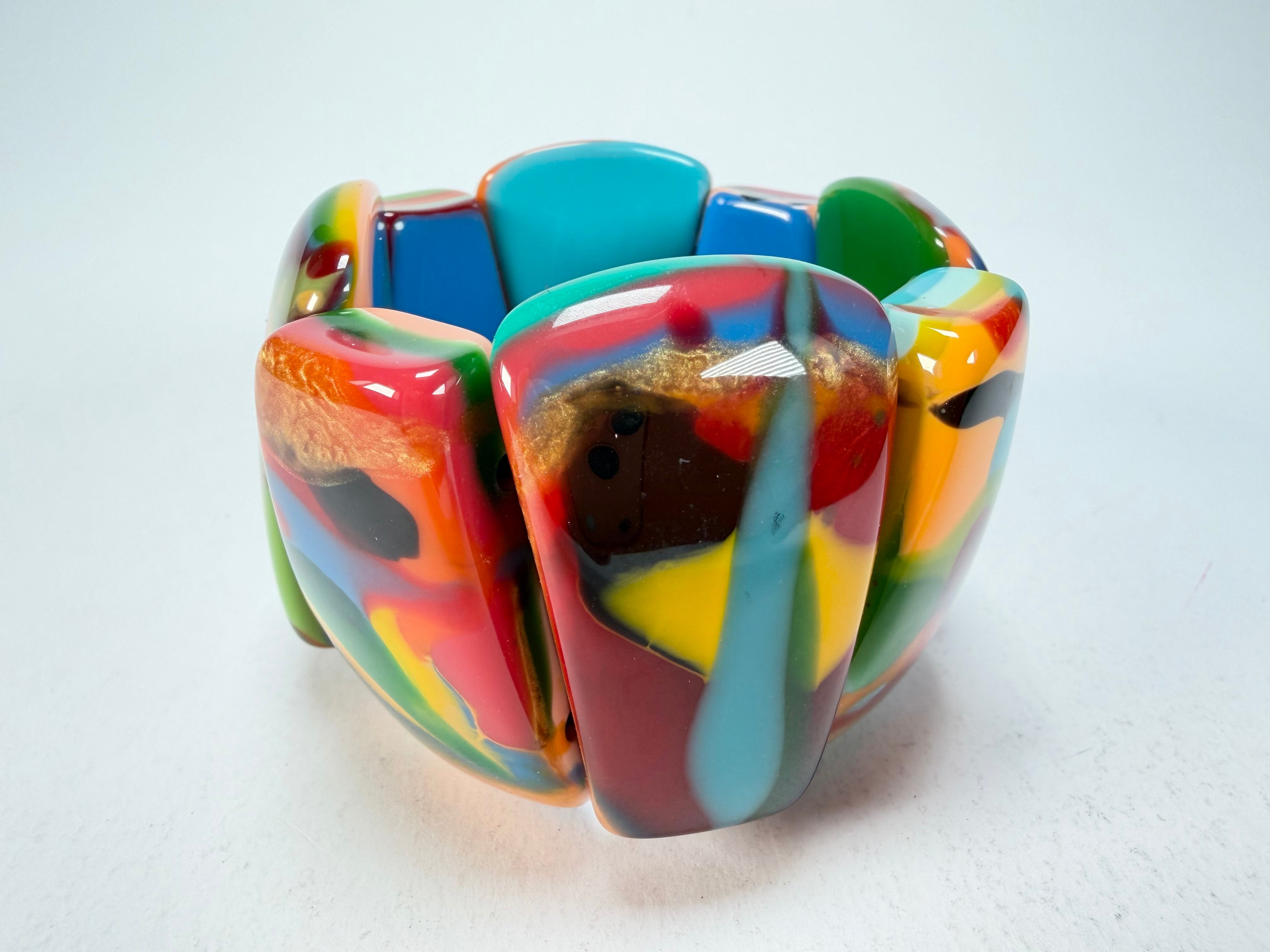 Sobral - Multi-Colour "Rimla" K Elasticated Resin Bracelet ( 004498 )
