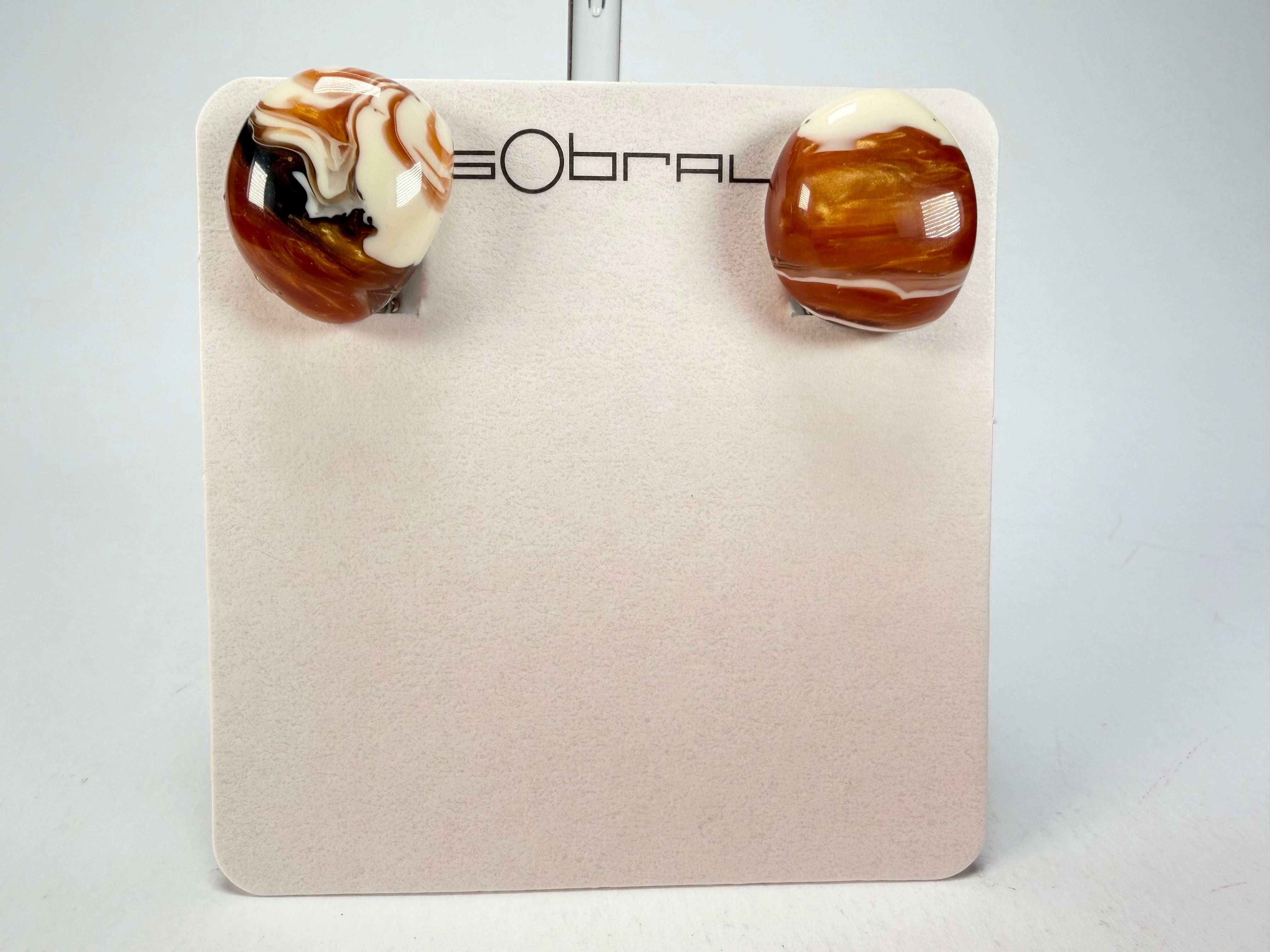 Sobral - Carmelo "Wave" Resin Clip On Earrings ( 005331 )