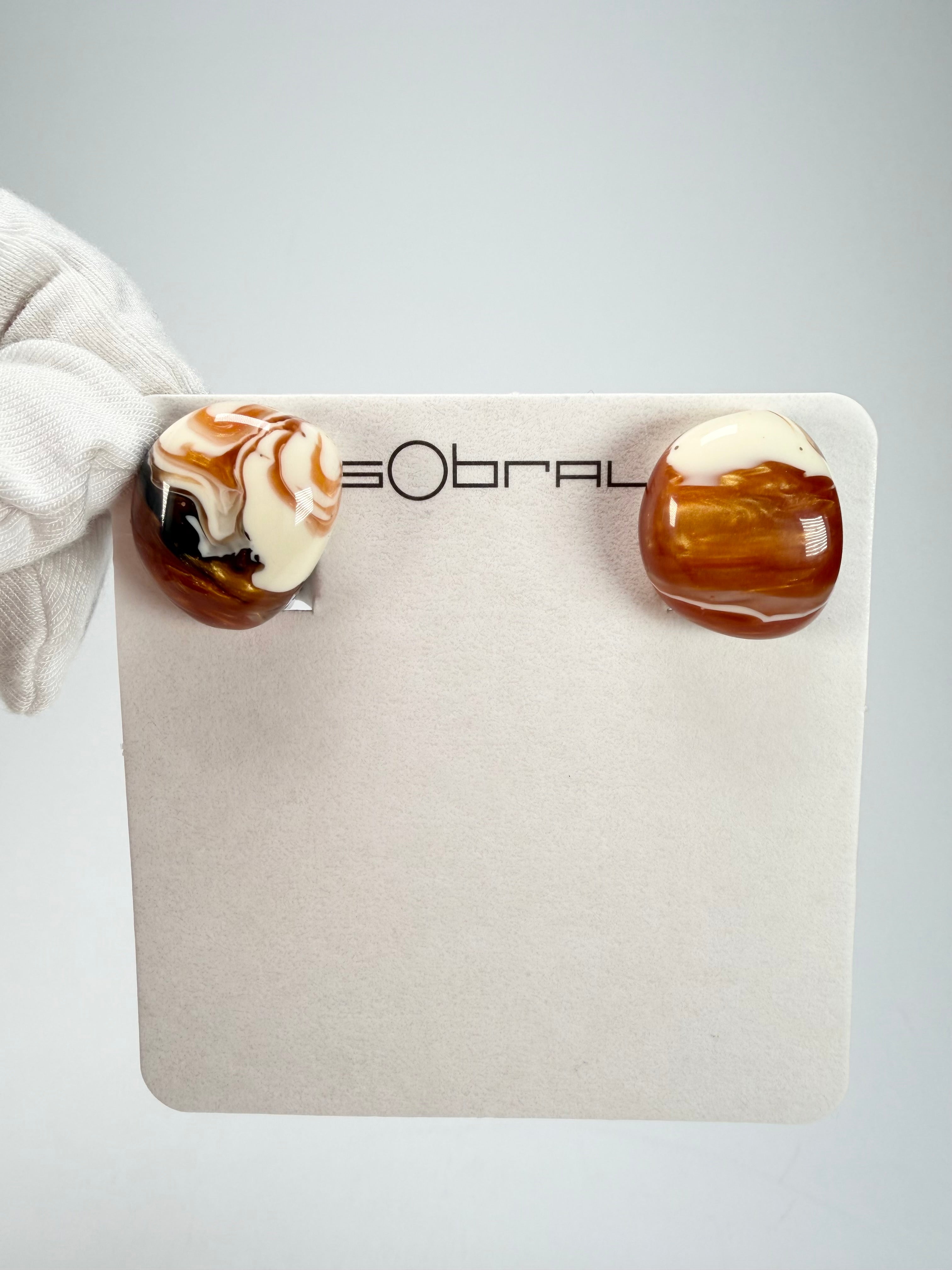 Sobral - Carmelo "Wave" Resin Clip On Earrings ( 005331 )