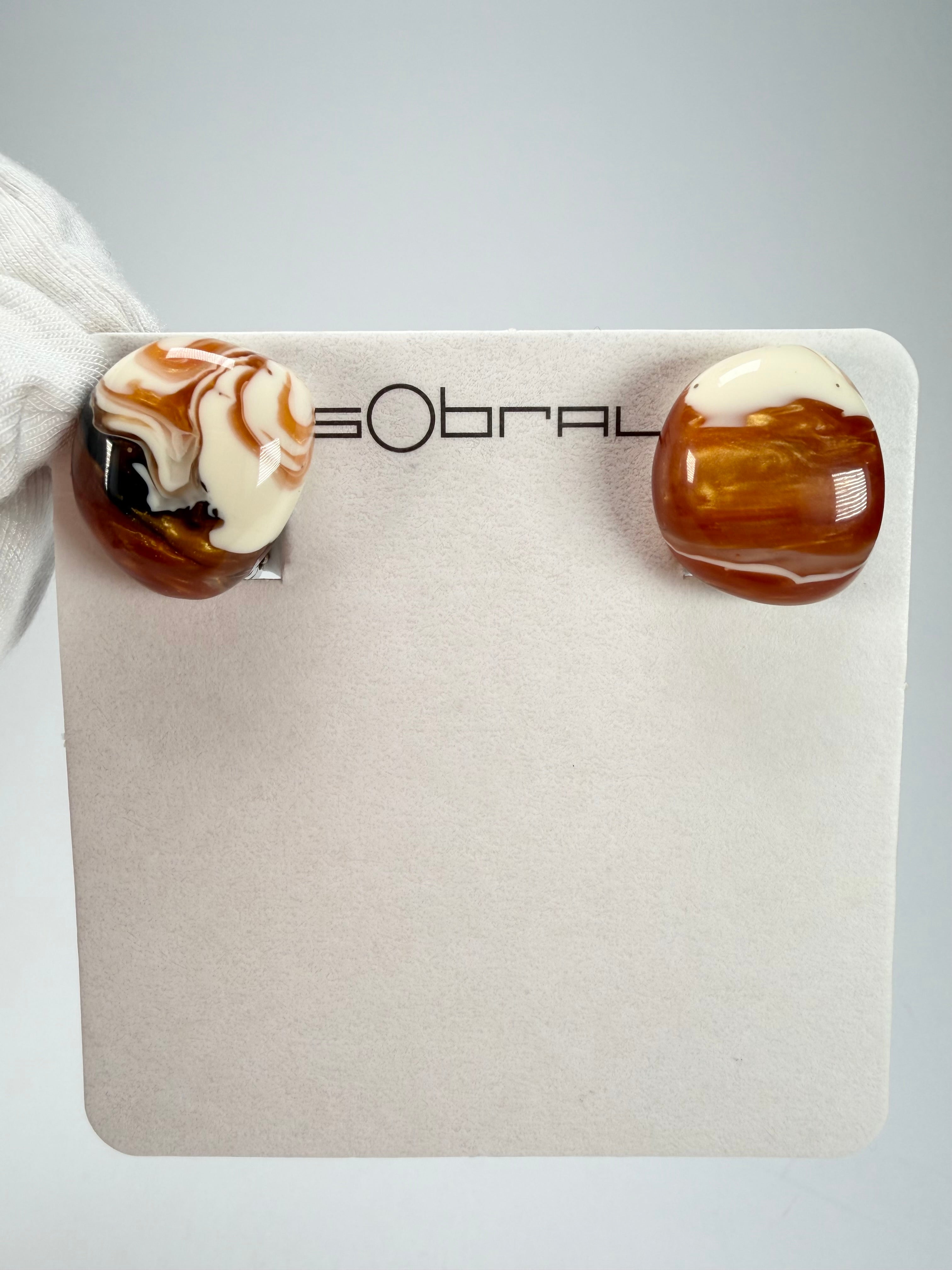 Sobral - Carmelo "Wave" Resin Clip On Earrings ( 005331 )