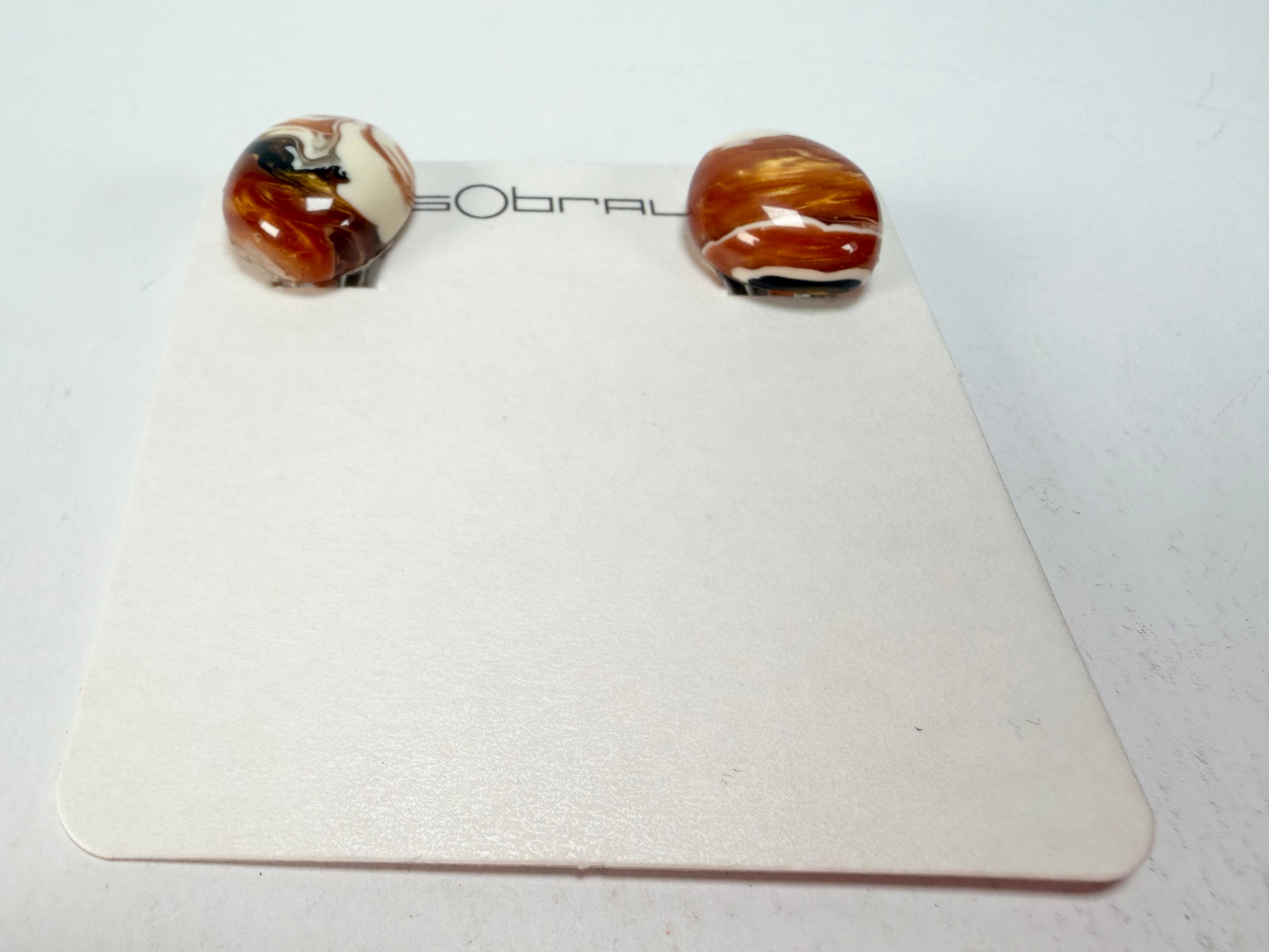 Sobral - Carmelo "Wave" Resin Clip On Earrings ( 005331 )