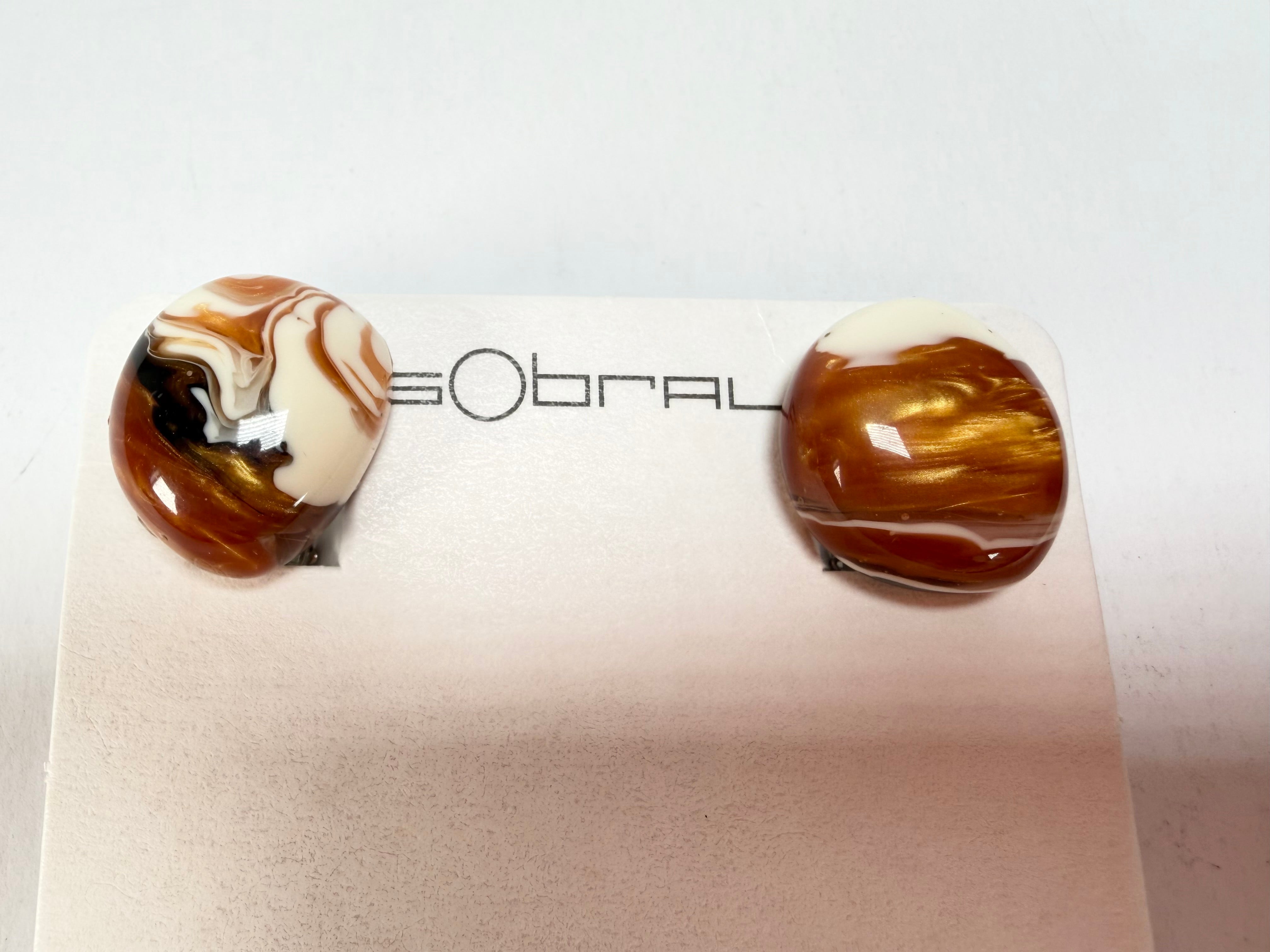 Sobral - Carmelo "Wave" Resin Clip On Earrings ( 005331 )
