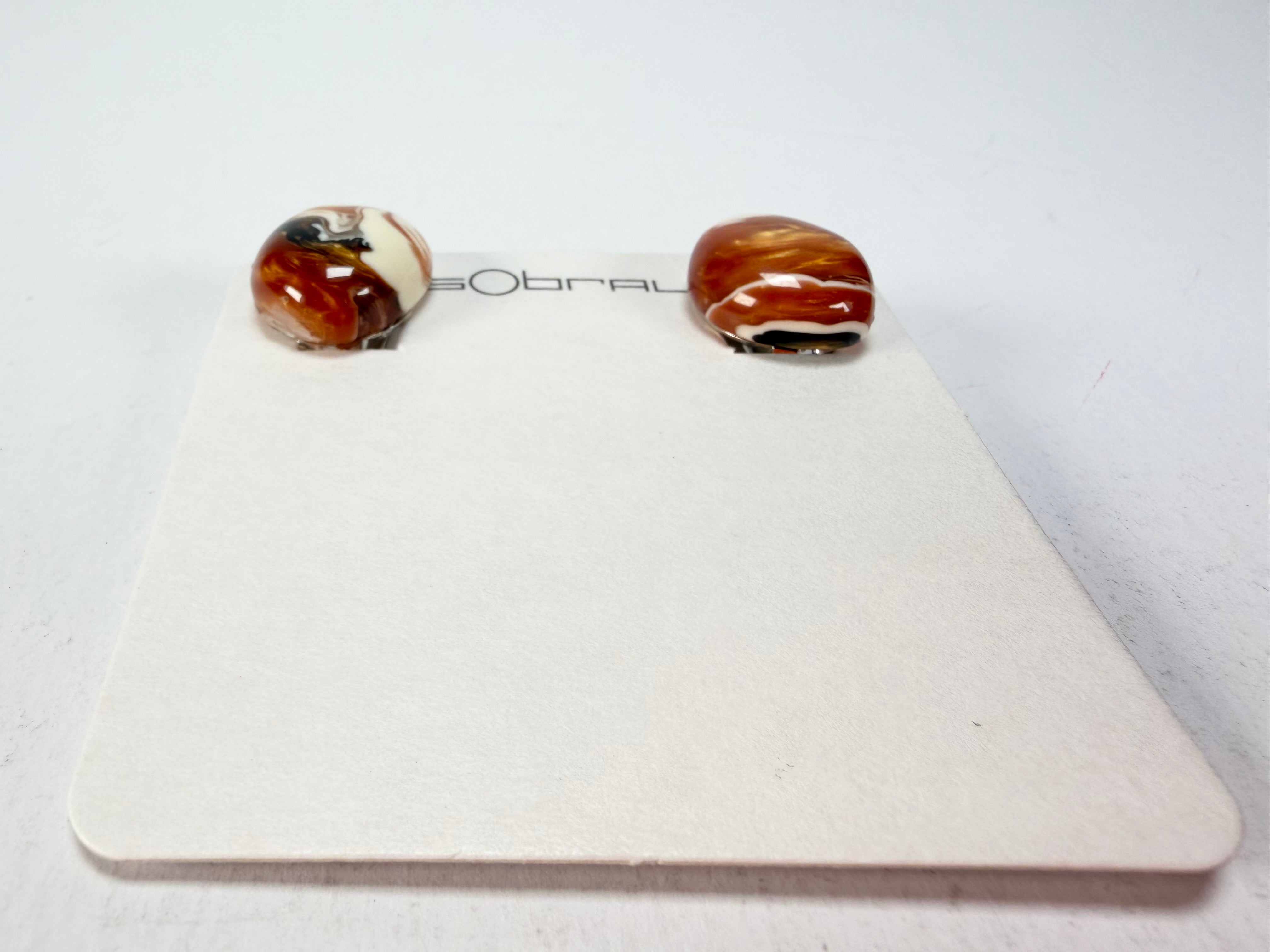 Sobral - Carmelo "Wave" Resin Clip On Earrings ( 005331 )