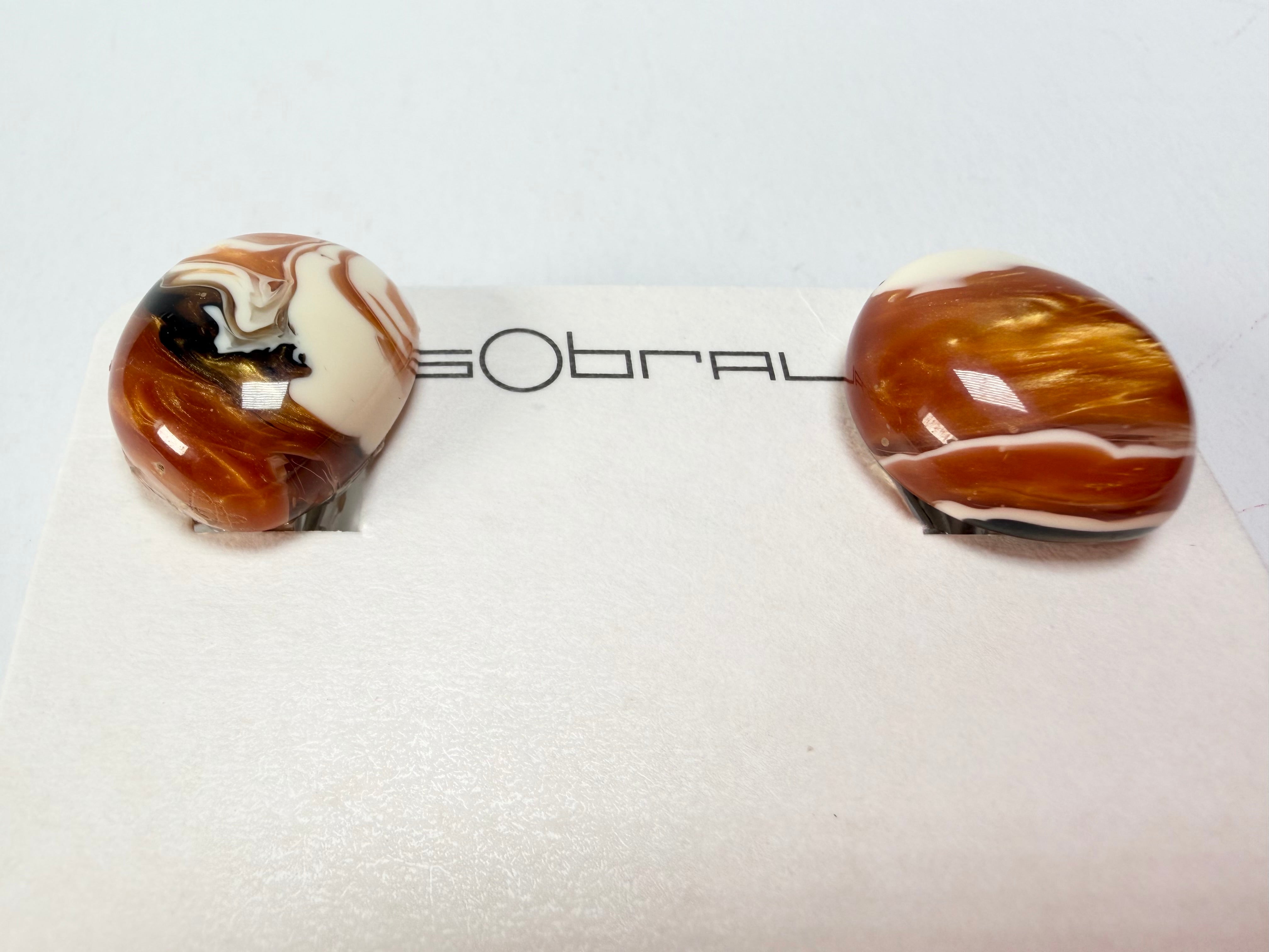 Sobral - Carmelo "Wave" Resin Clip On Earrings ( 005331 )
