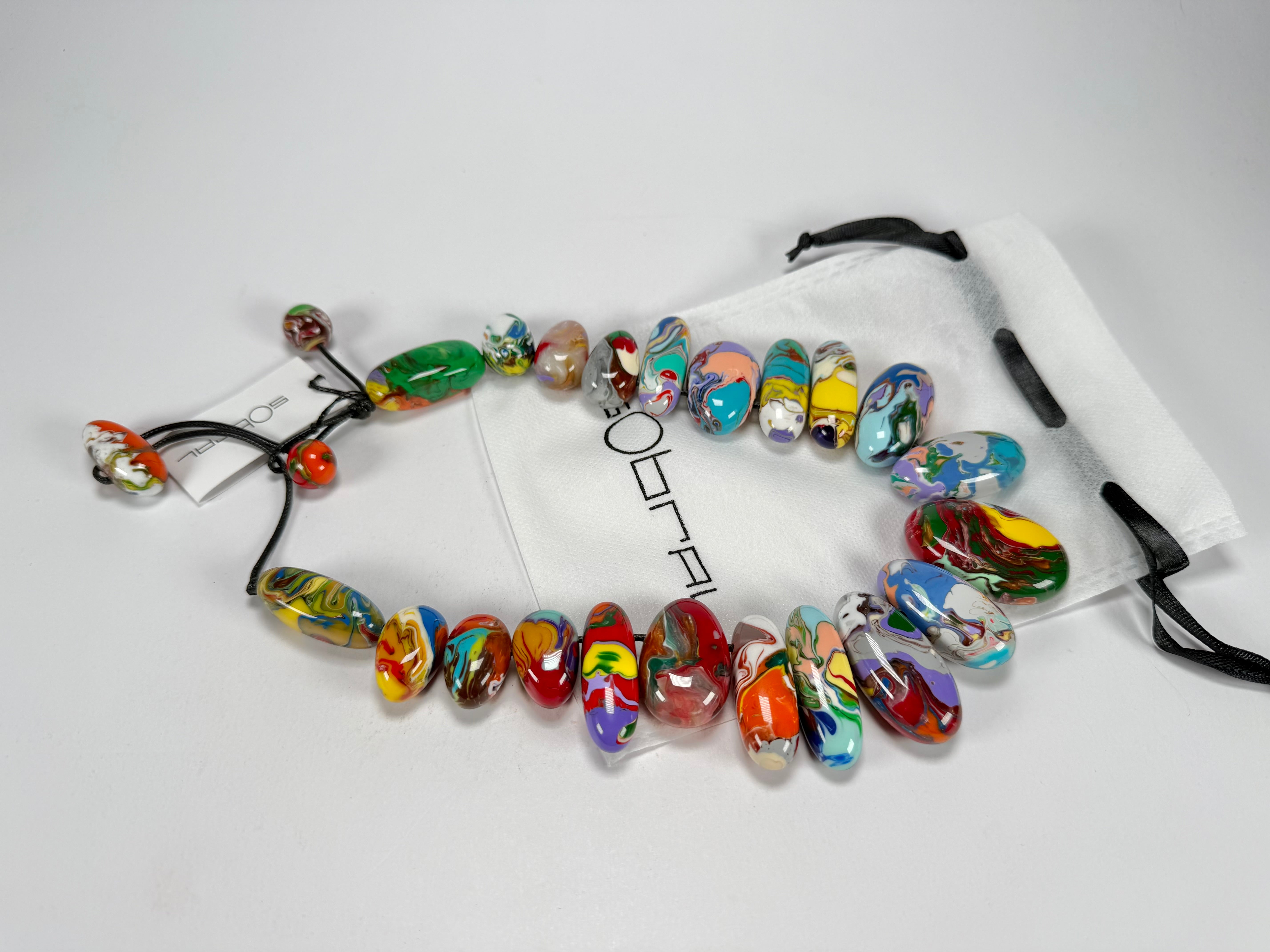 Sobral - Multi-Colour "Monica Efeitos" Pollock Resin Necklace ( 005412 )