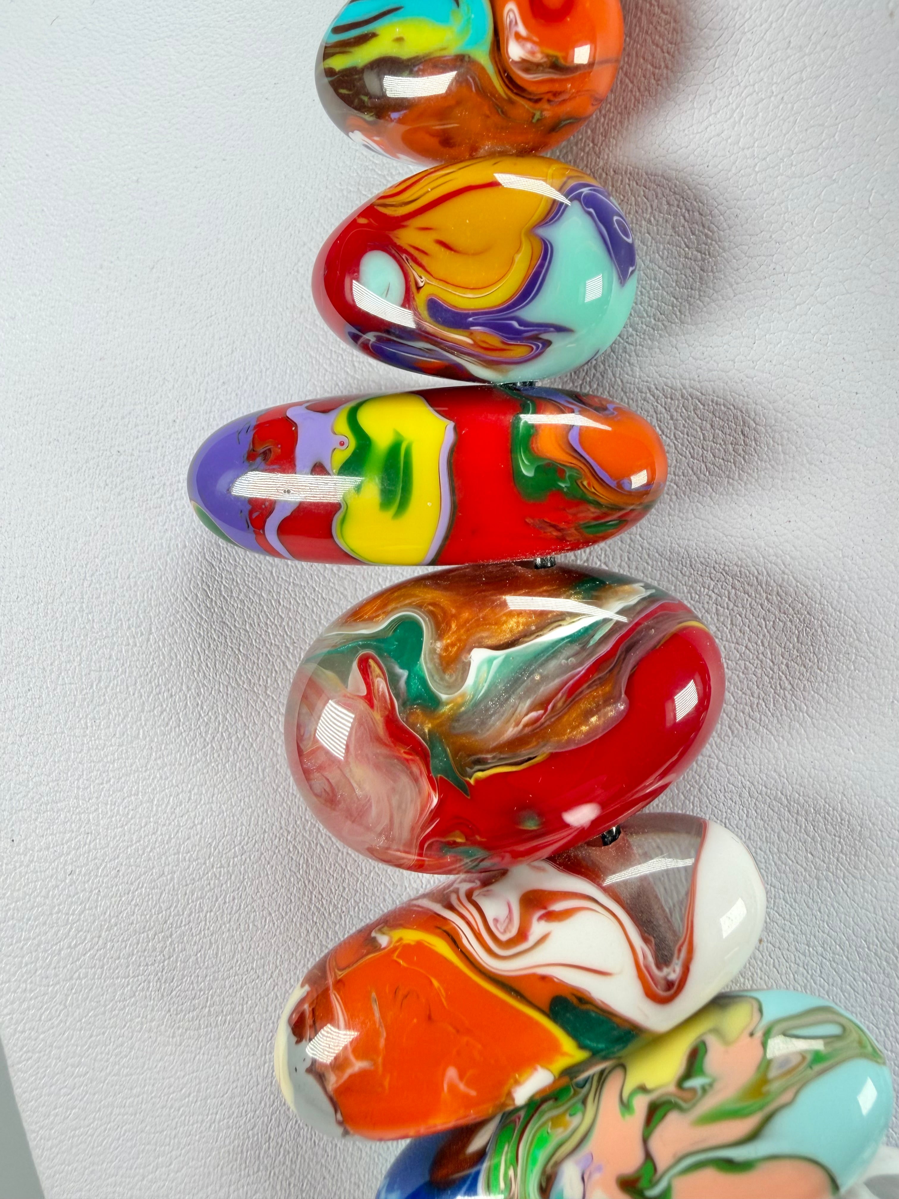 Sobral - Multi-Colour "Monica Efeitos" Pollock Resin Necklace ( 005412 )