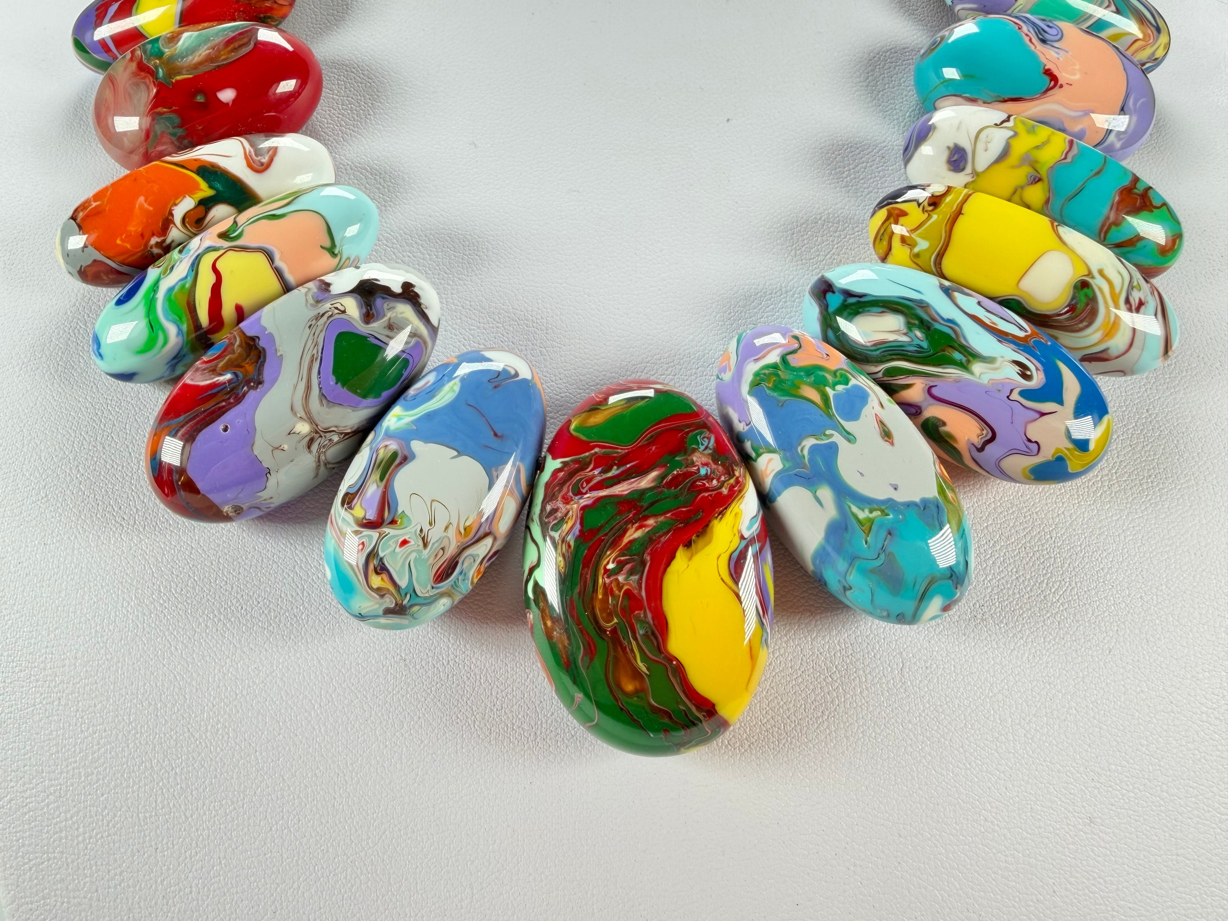 Sobral - Multi-Colour "Monica Efeitos" Pollock Resin Necklace ( 005412 )