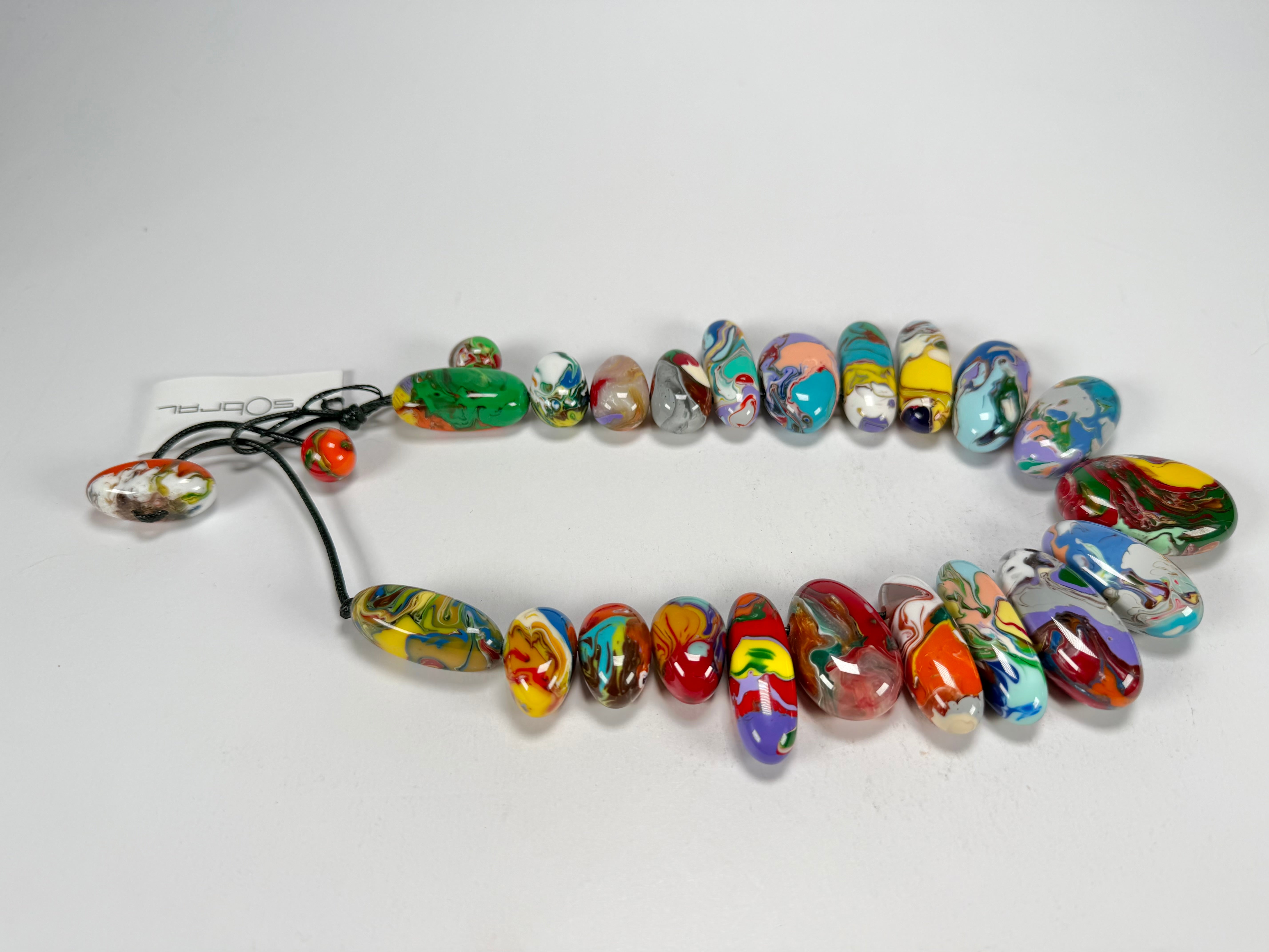 Sobral - Multi-Colour "Monica Efeitos" Pollock Resin Necklace ( 005412 )