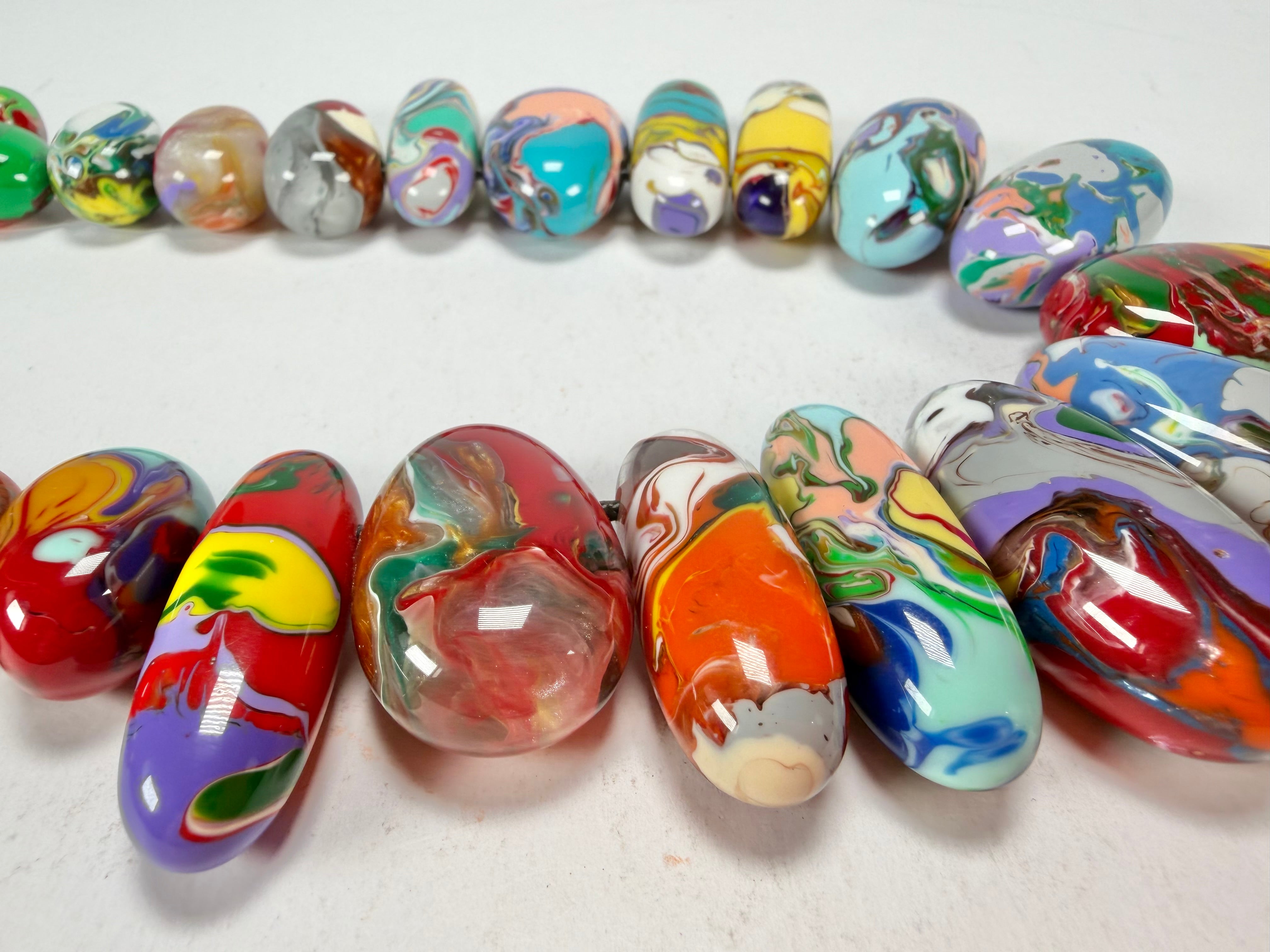 Sobral - Multi-Colour "Monica Efeitos" Pollock Resin Necklace ( 005412 )