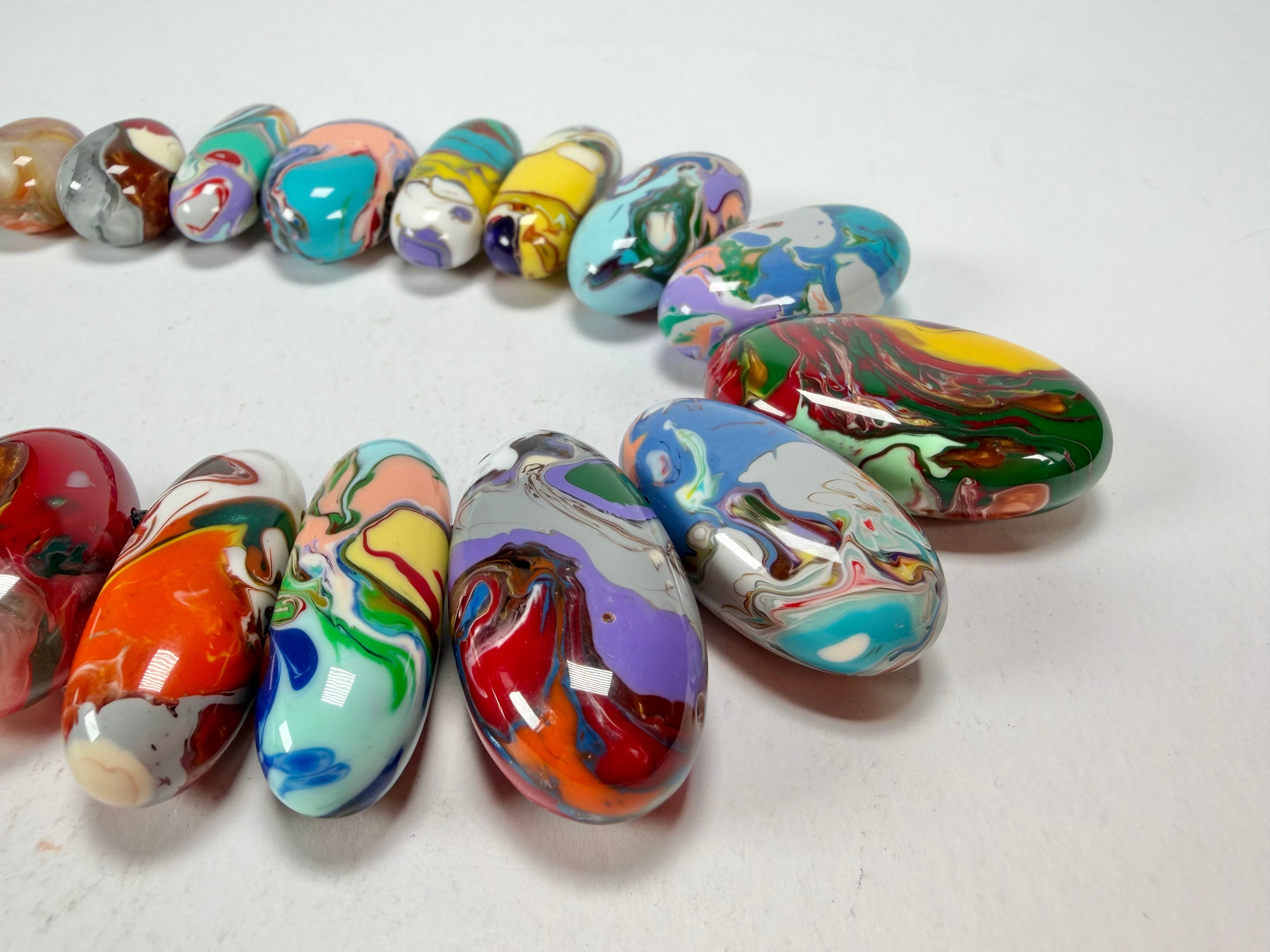 Sobral - Multi-Colour "Monica Efeitos" Pollock Resin Necklace ( 005412 )