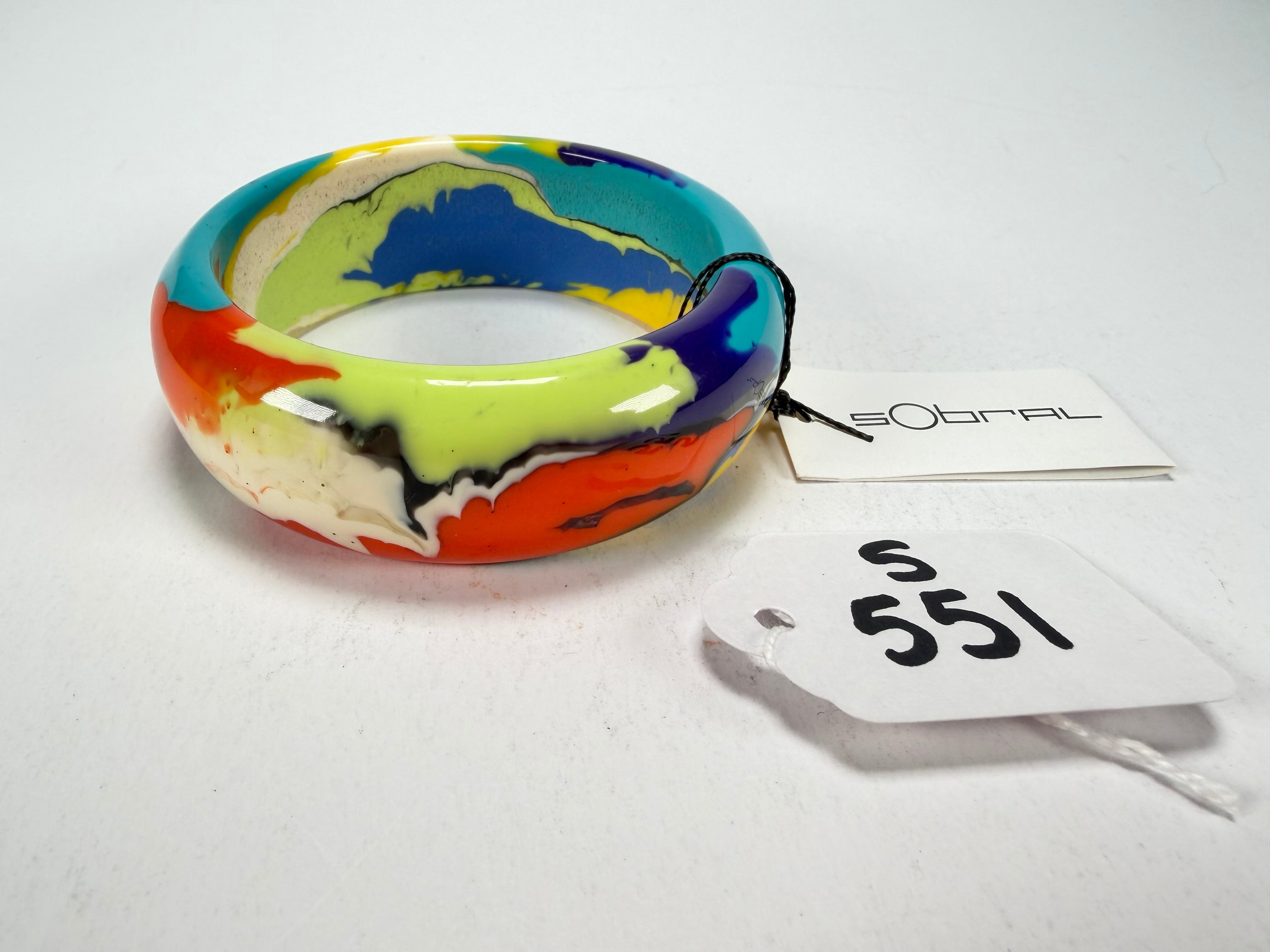 Sobral - Multi-Colour "PB24" Solid Resin Bangle ( 003813 )