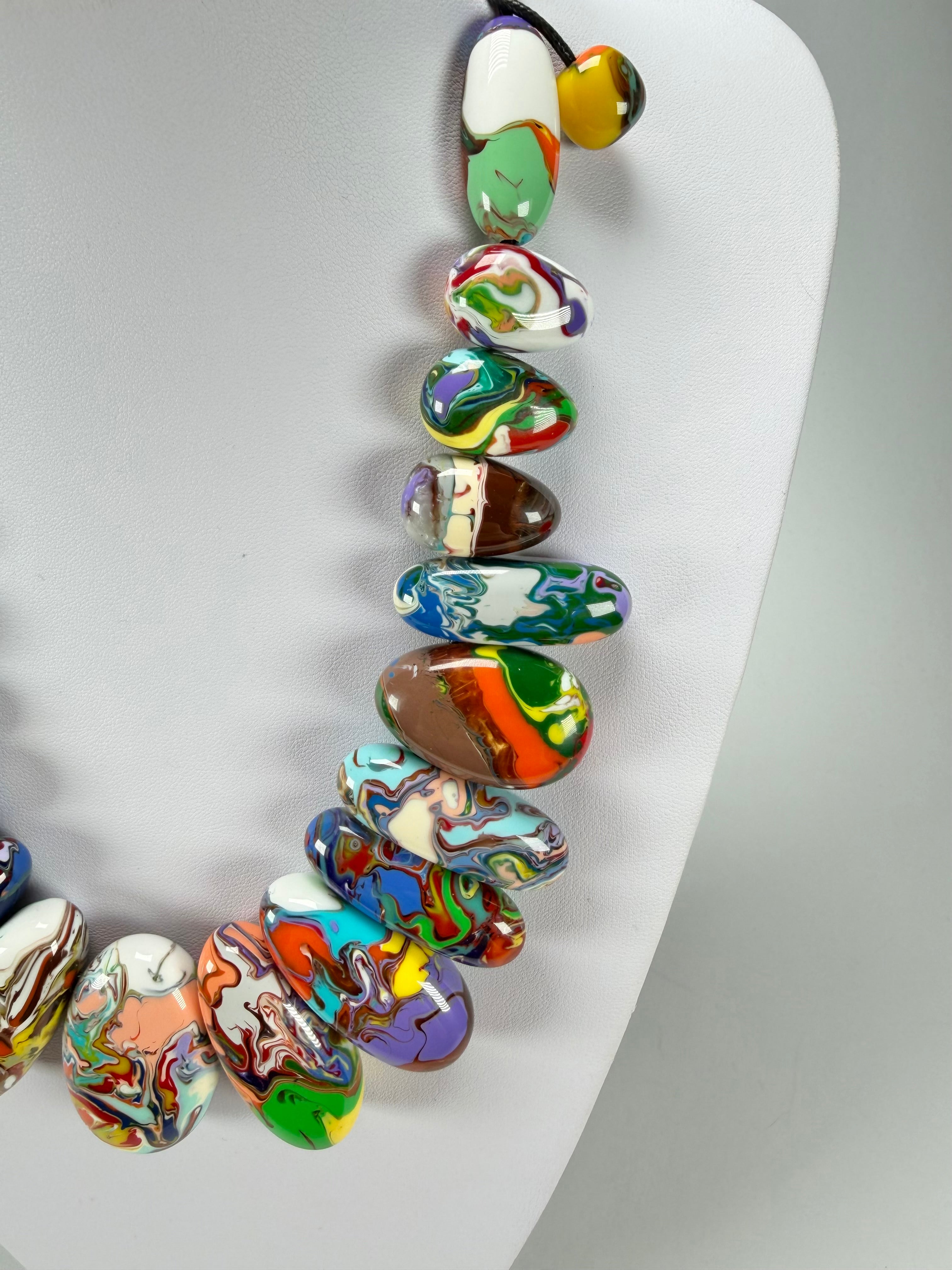 Sobral - Multi-Colour "Monica Efeitos" Pollock Resin Necklace ( 005412 )