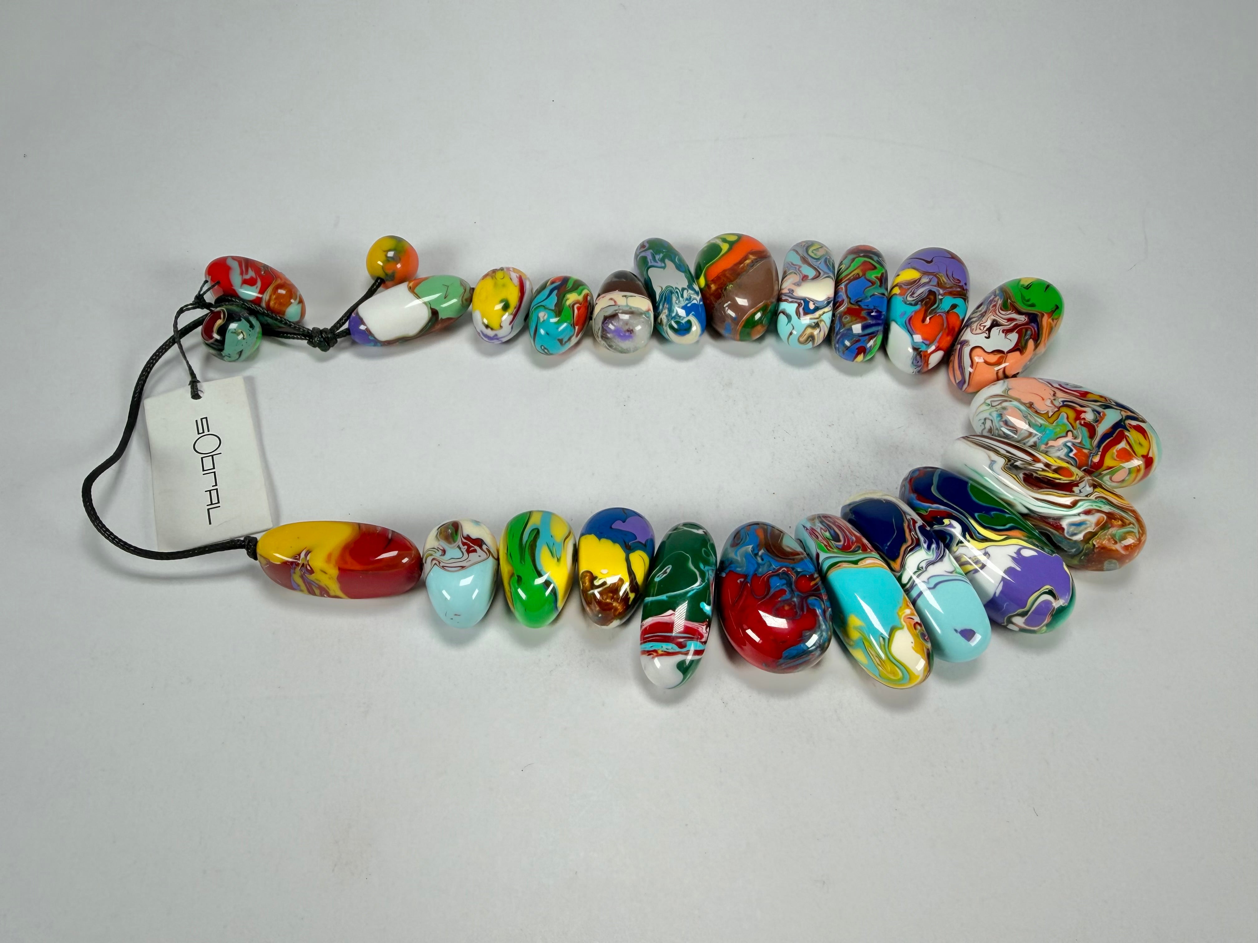 Sobral - Multi-Colour "Monica Efeitos" Pollock Resin Necklace ( 005412 )