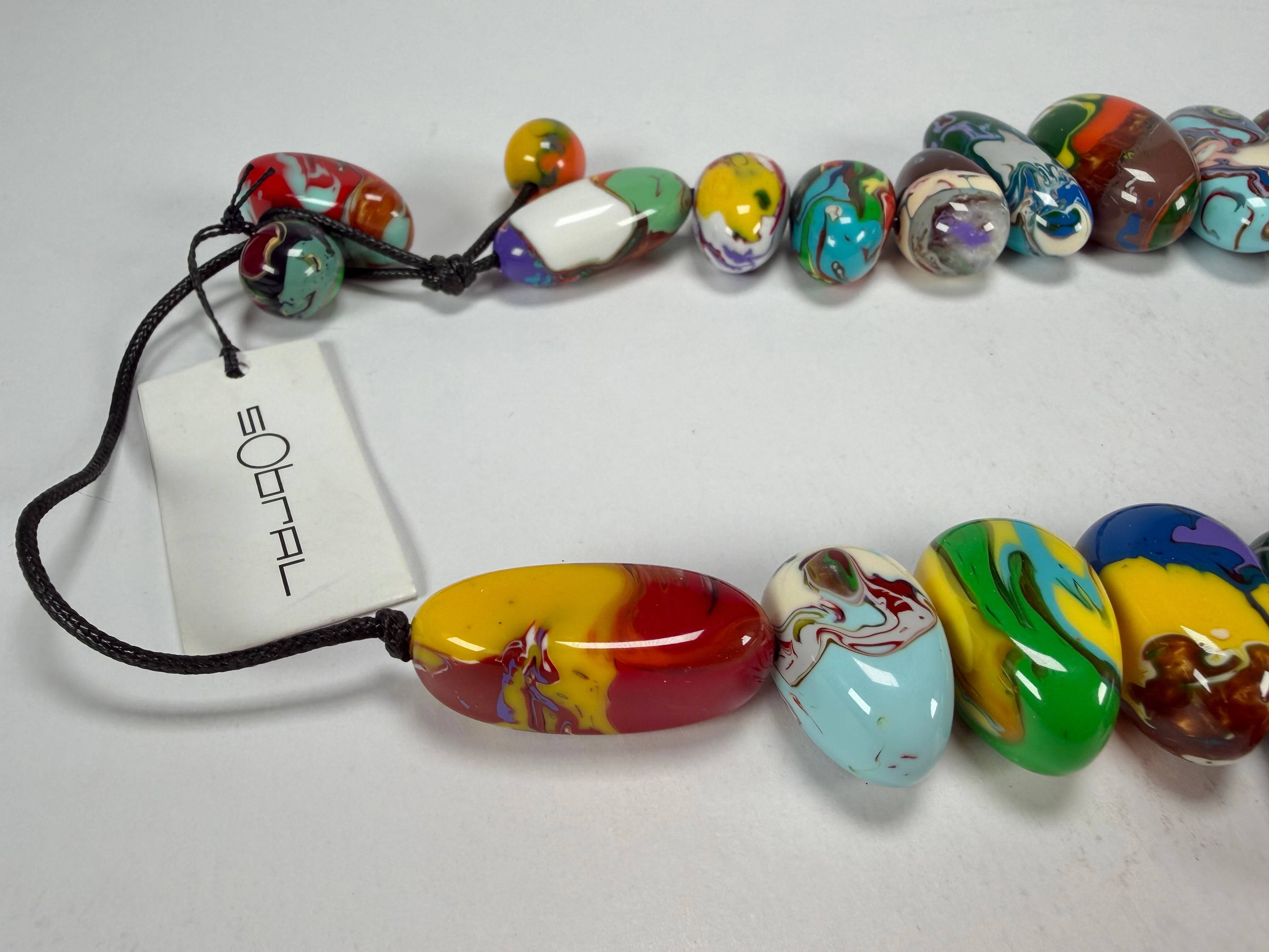 Sobral - Multi-Colour "Monica Efeitos" Pollock Resin Necklace ( 005412 )
