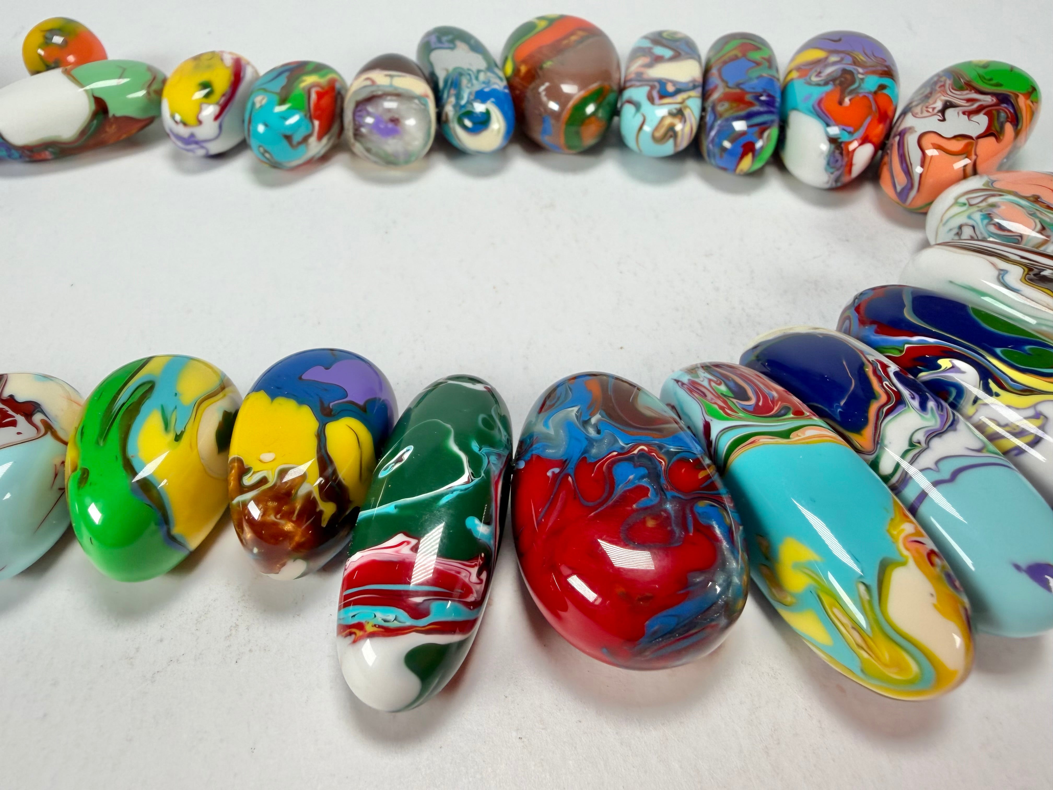 Sobral - Multi-Colour "Monica Efeitos" Pollock Resin Necklace ( 005412 )