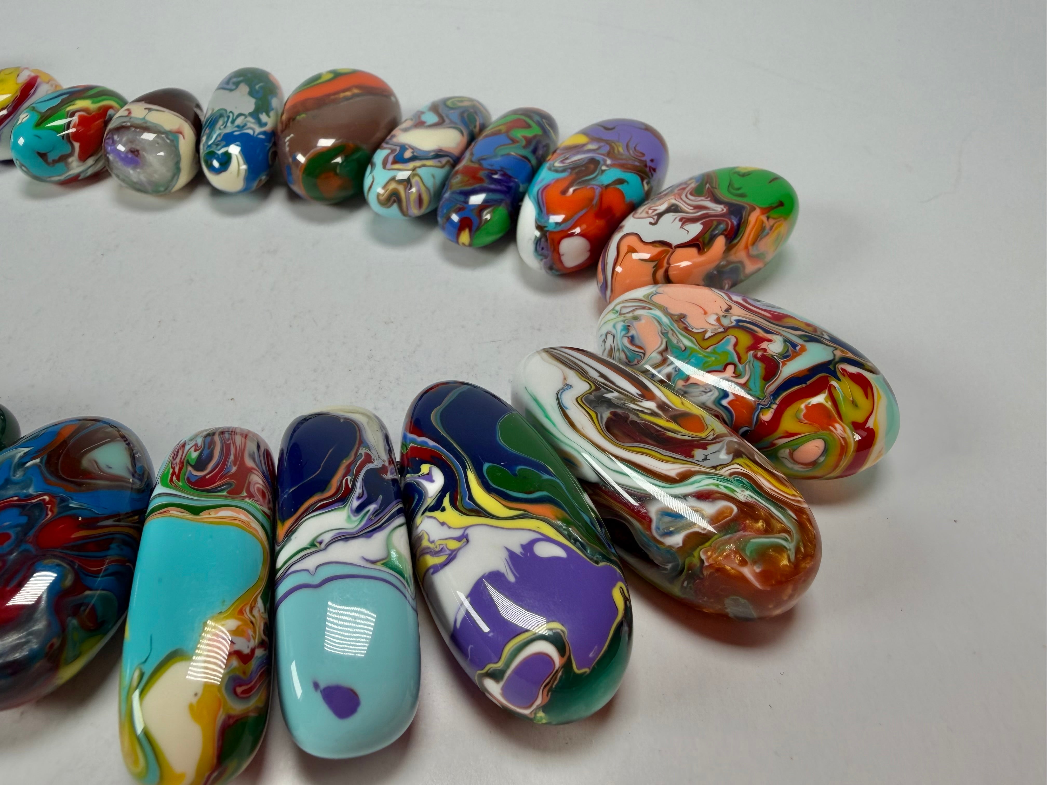 Sobral - Multi-Colour "Monica Efeitos" Pollock Resin Necklace ( 005412 )