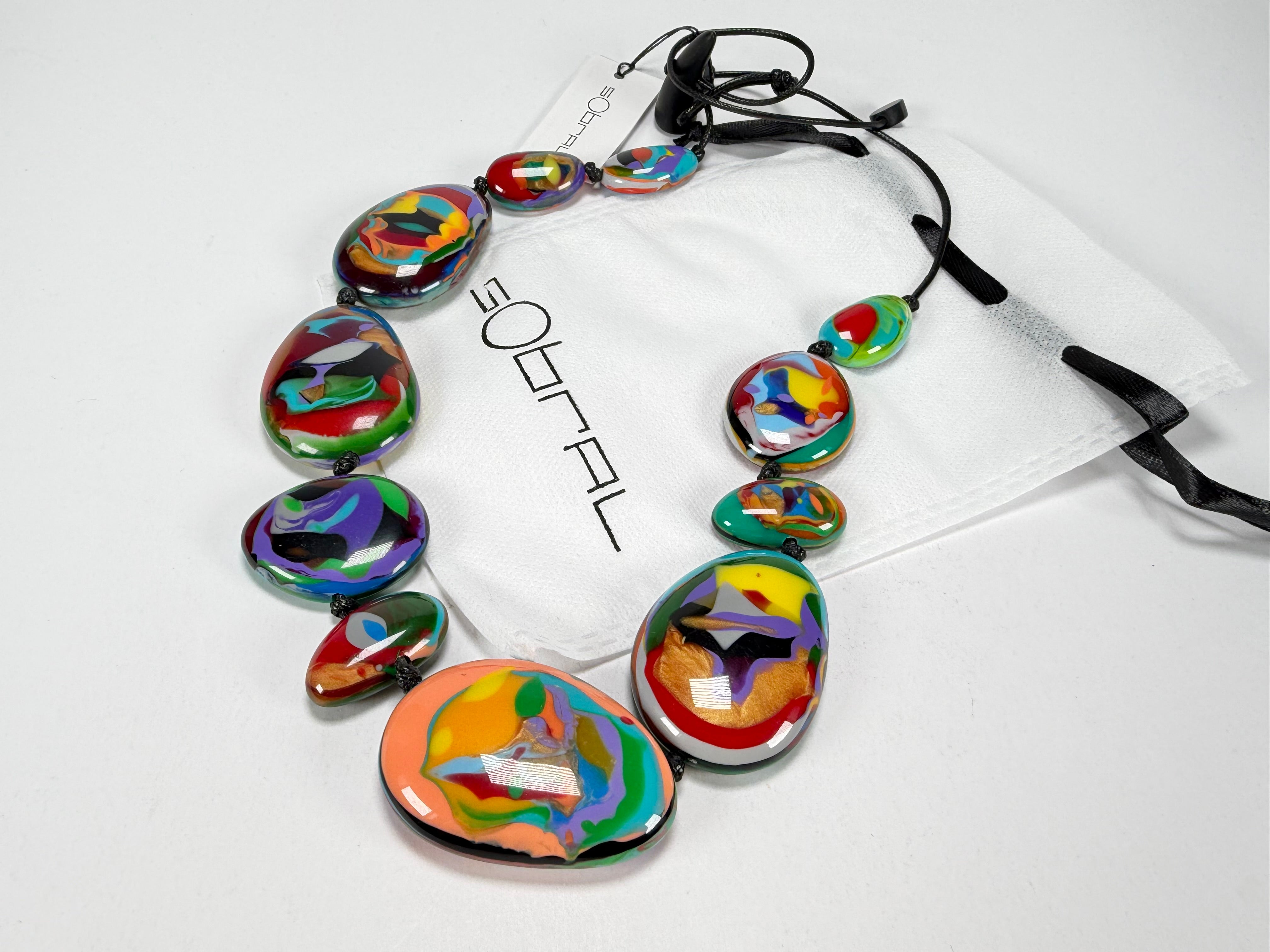 Sobral - Multi-Colour "Lisi Efeitos" K.Polido Resin Necklace ( 004578 )