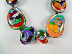 Sobral - Multi-Colour "Lisi Efeitos" K.Polido Resin Necklace ( 004578 )
