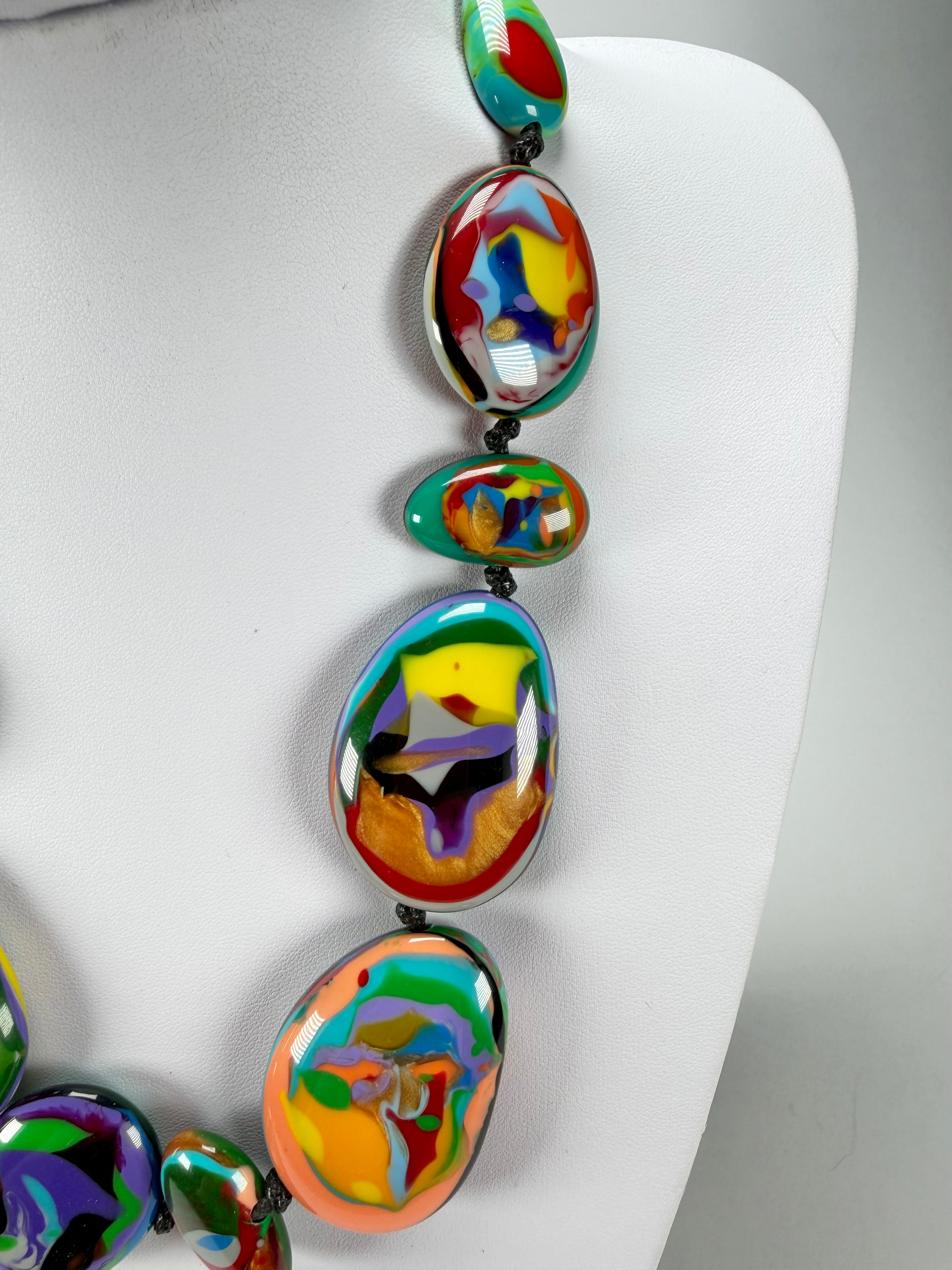 Sobral - Multi-Colour "Lisi Efeitos" K.Polido Resin Necklace ( 004578 )