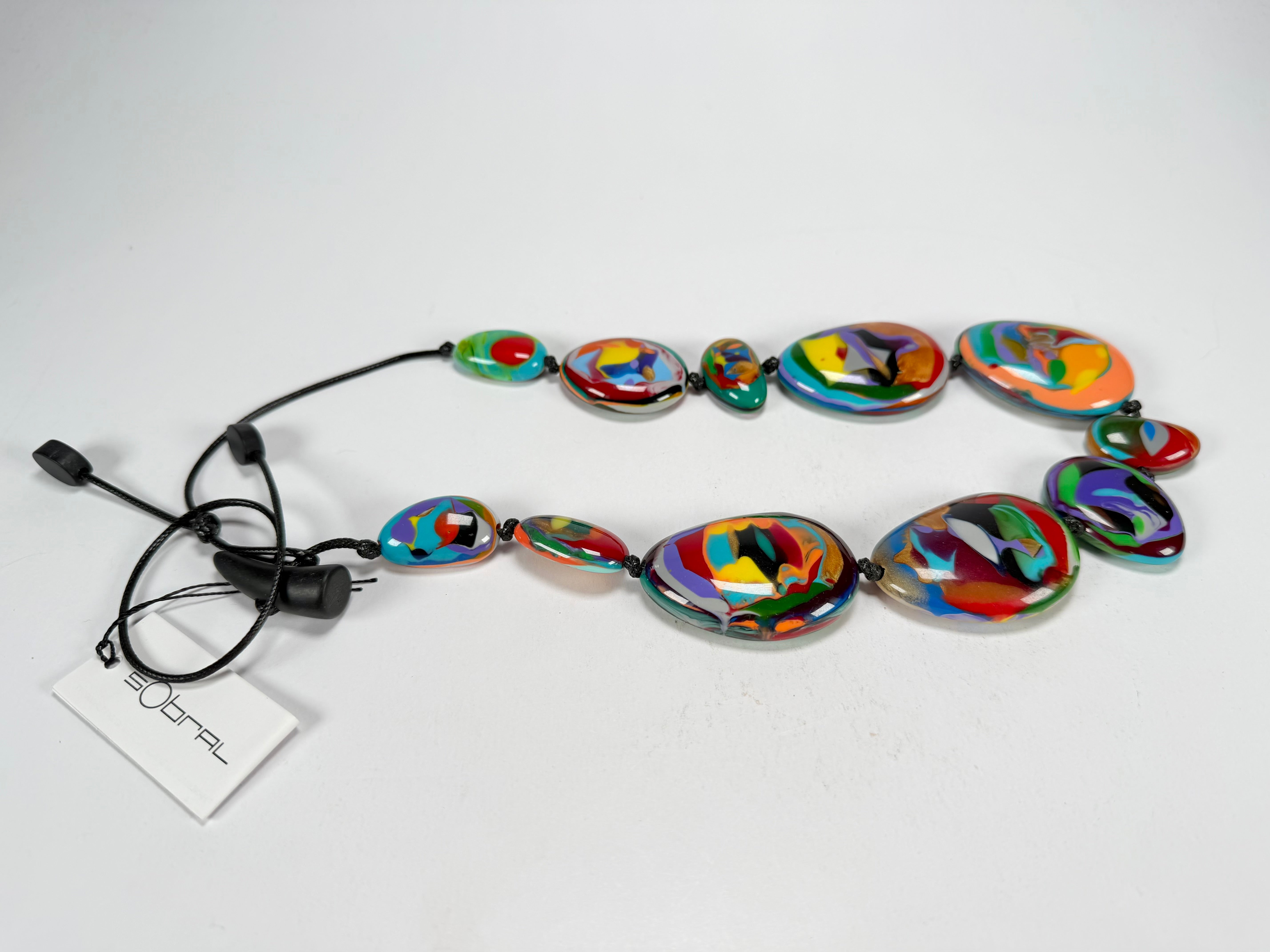 Sobral - Multi-Colour "Lisi Efeitos" K.Polido Resin Necklace ( 004578 )