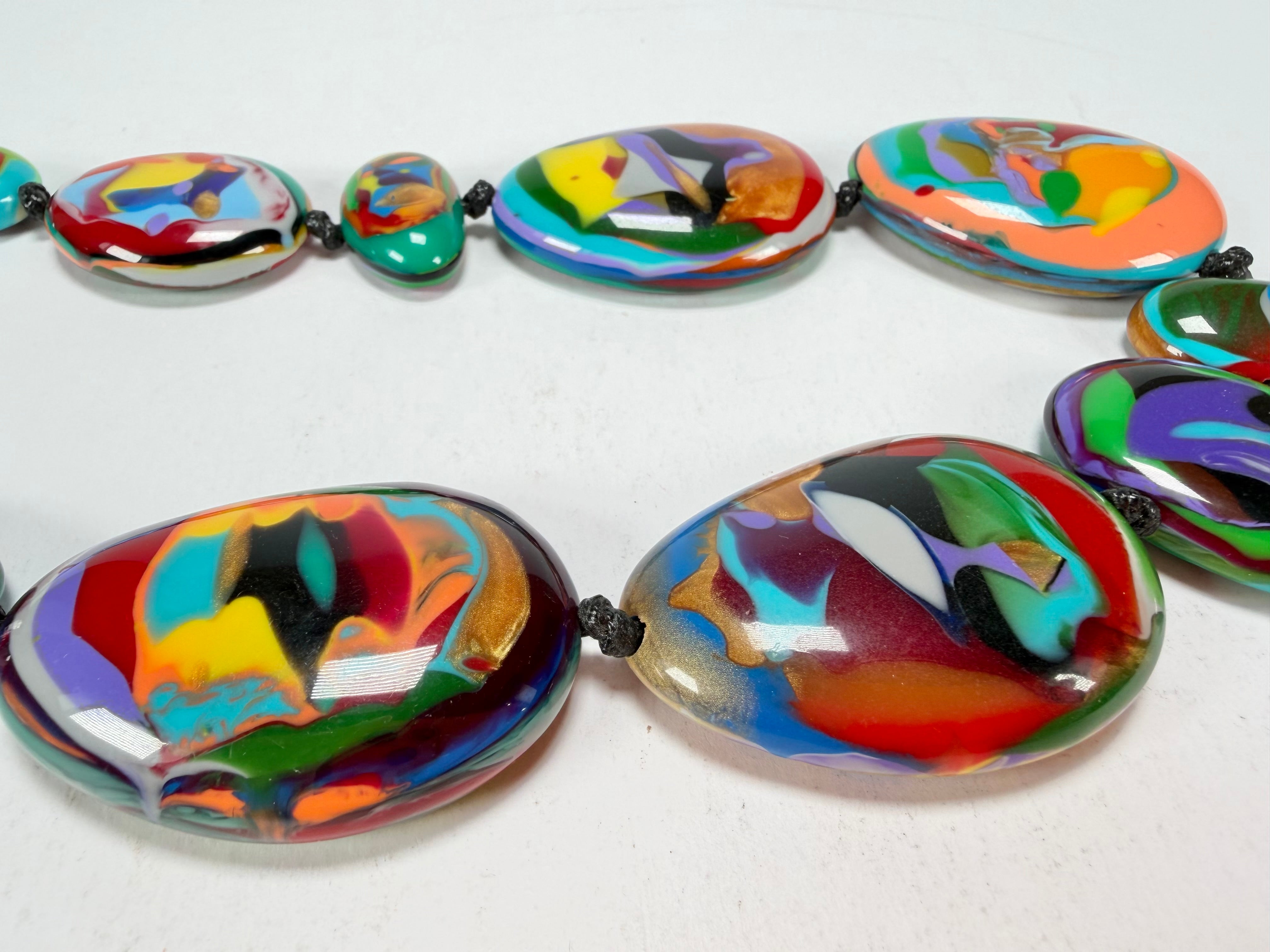 Sobral - Multi-Colour "Lisi Efeitos" K.Polido Resin Necklace ( 004578 )