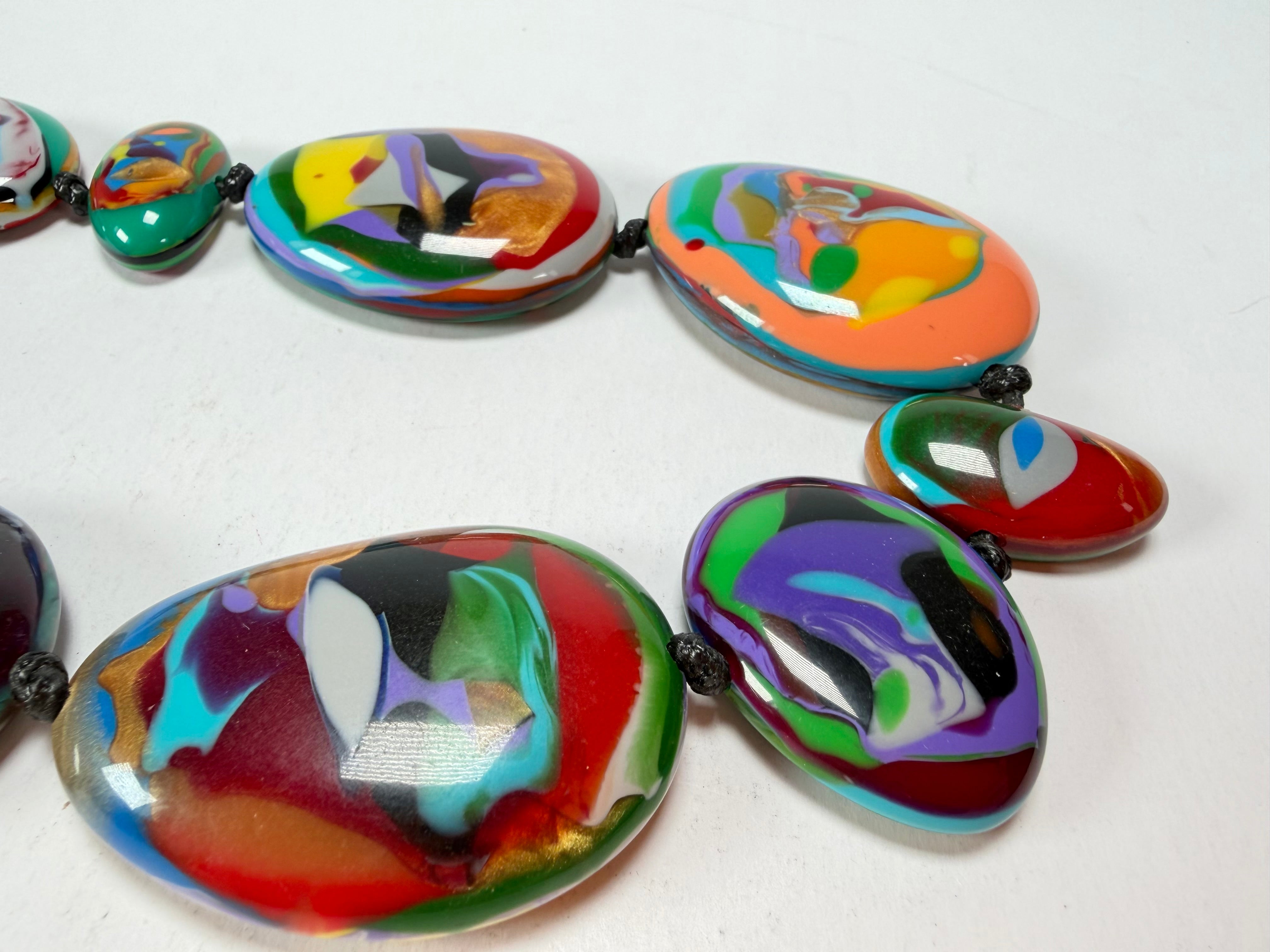Sobral - Multi-Colour "Lisi Efeitos" K.Polido Resin Necklace ( 004578 )