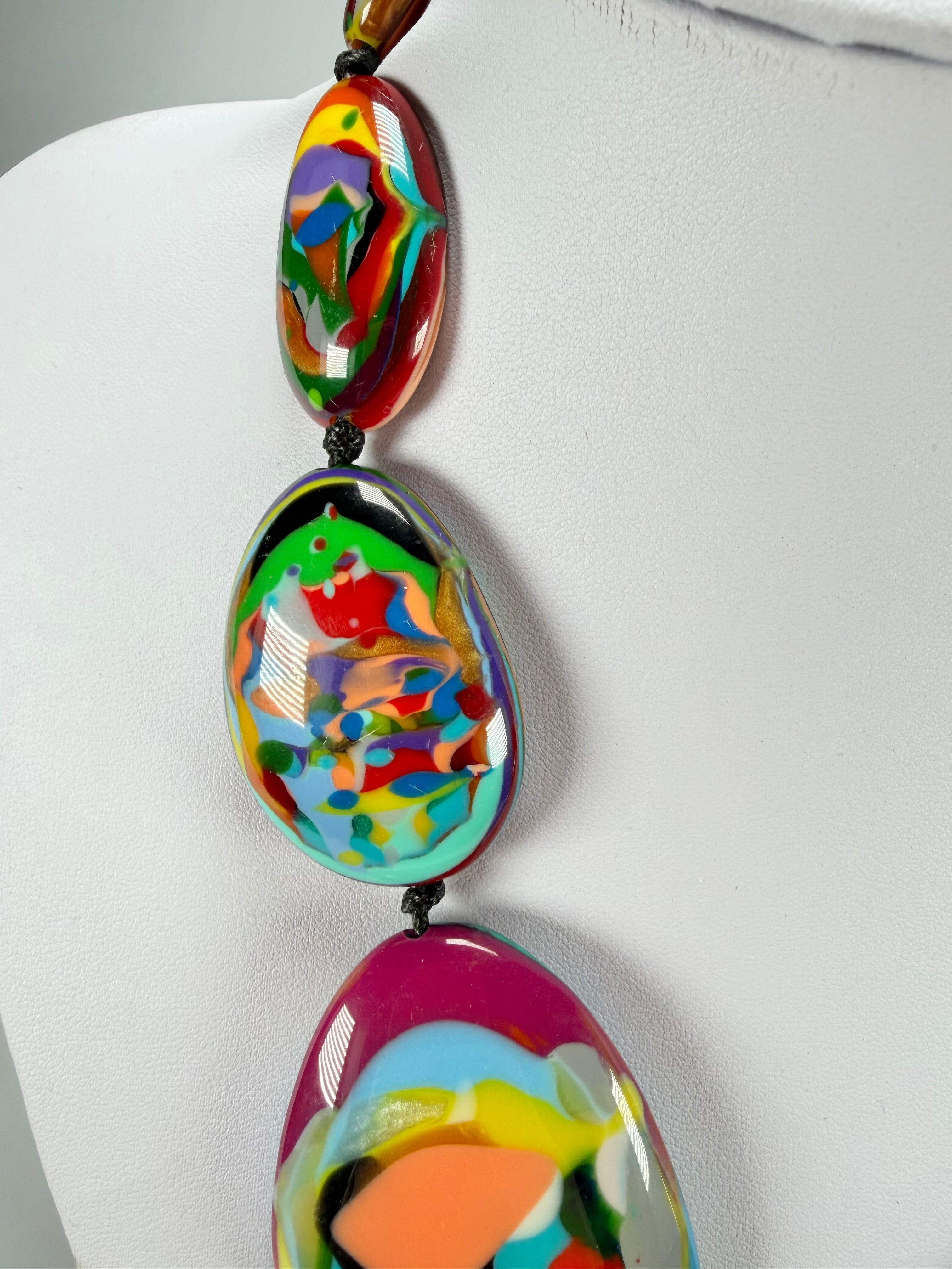 Sobral - Multi-Colour "Gabriele K" Resin Necklace ( 003616 )