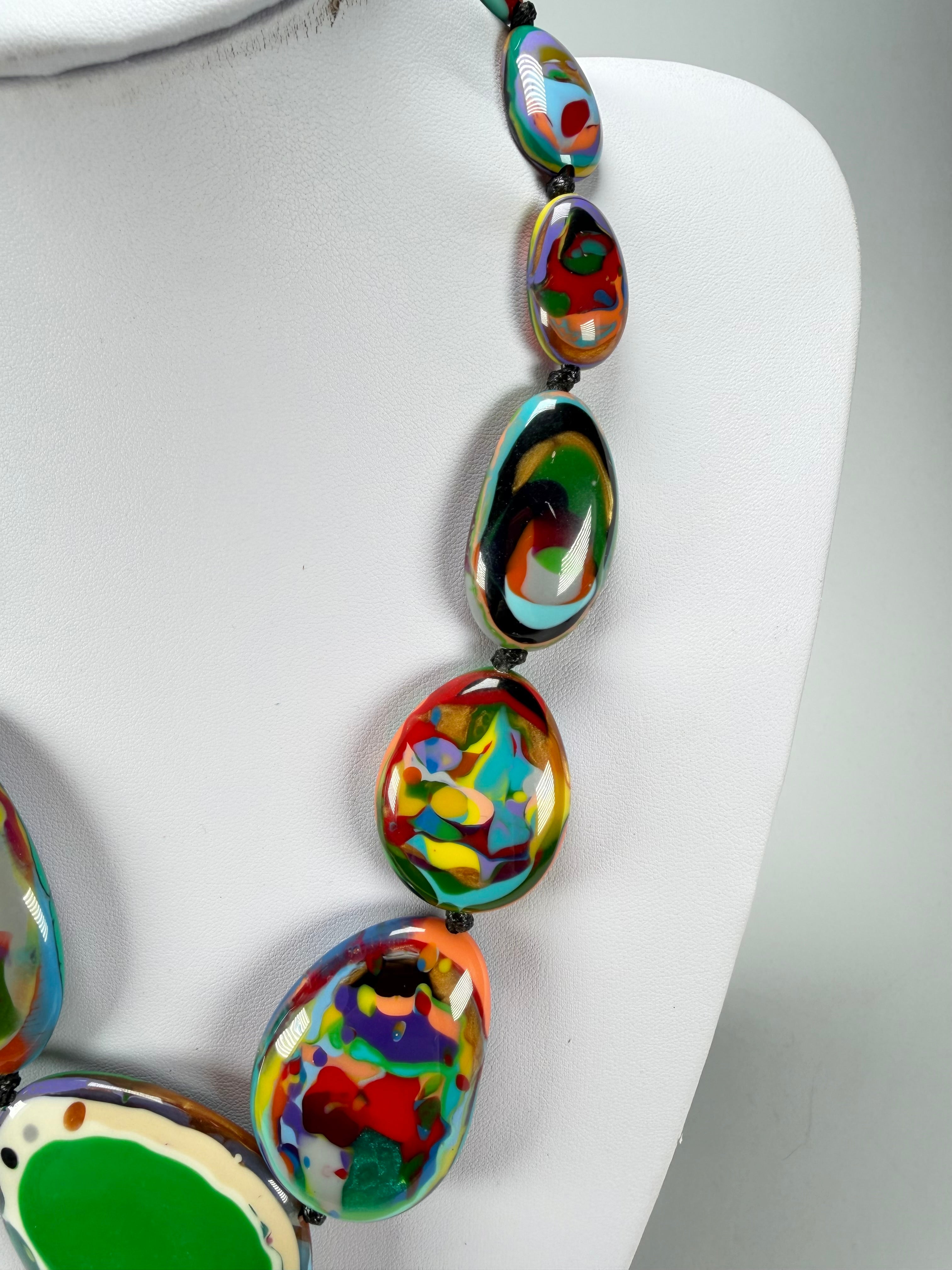 Sobral - Multi-Colour "Gabriele K" Resin Necklace ( 003616 )