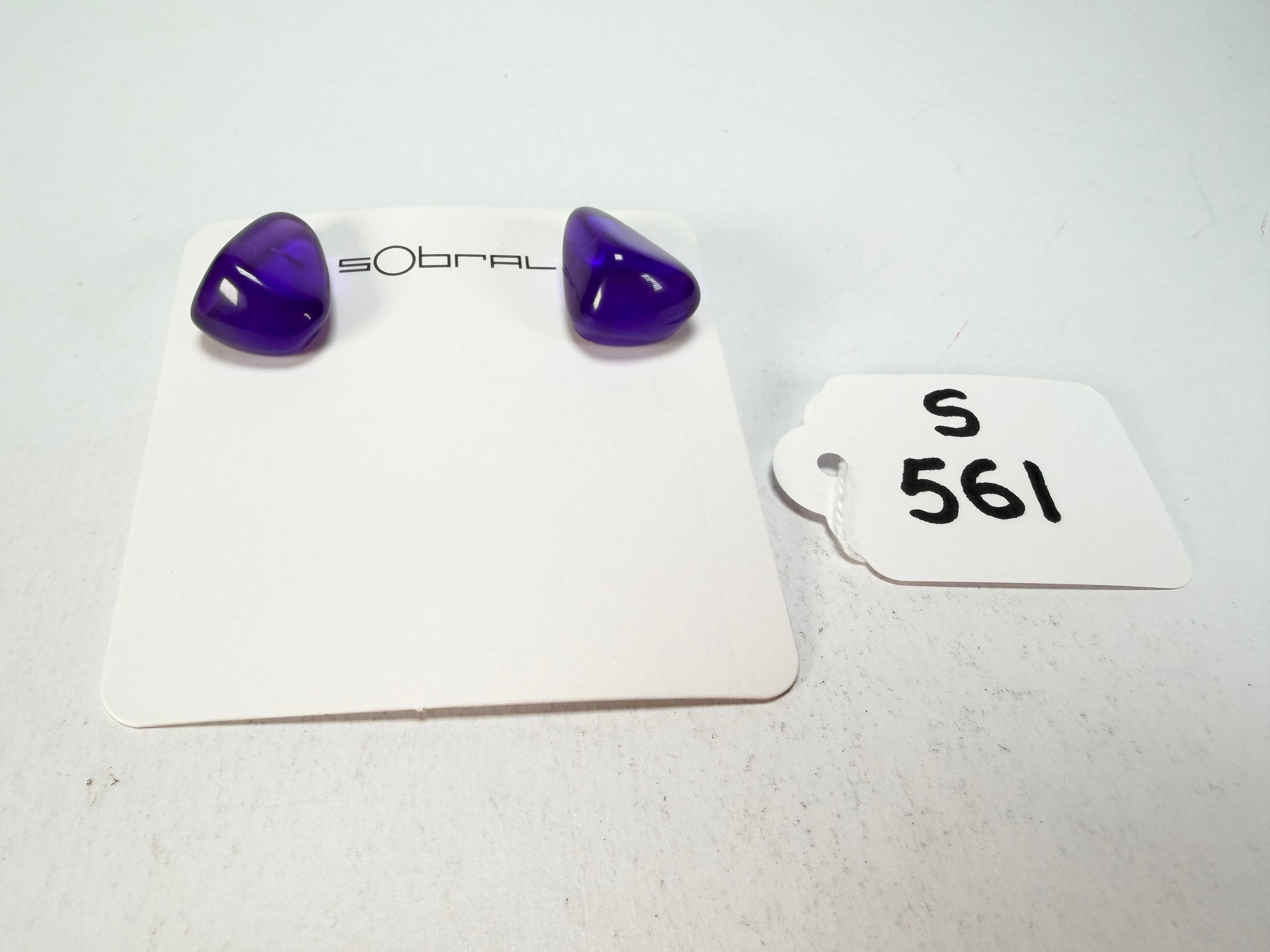 Sobral - Mix 2023 "Pequeno Diamante" Violet Cristal Resin Earrings ( 003600 )