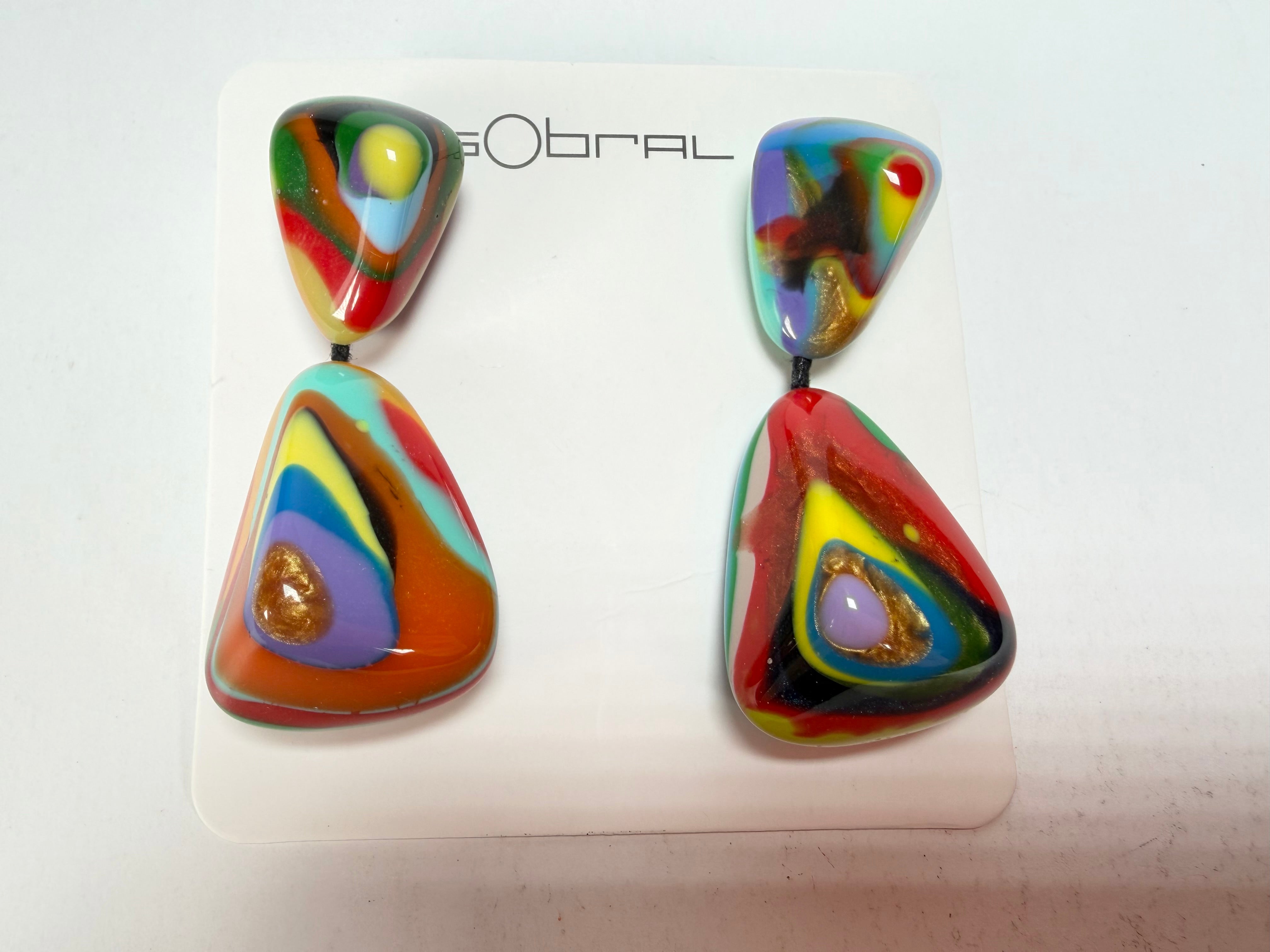 Sobral - Multi-Colour "Anton" Resin Earrings ( 003611 )