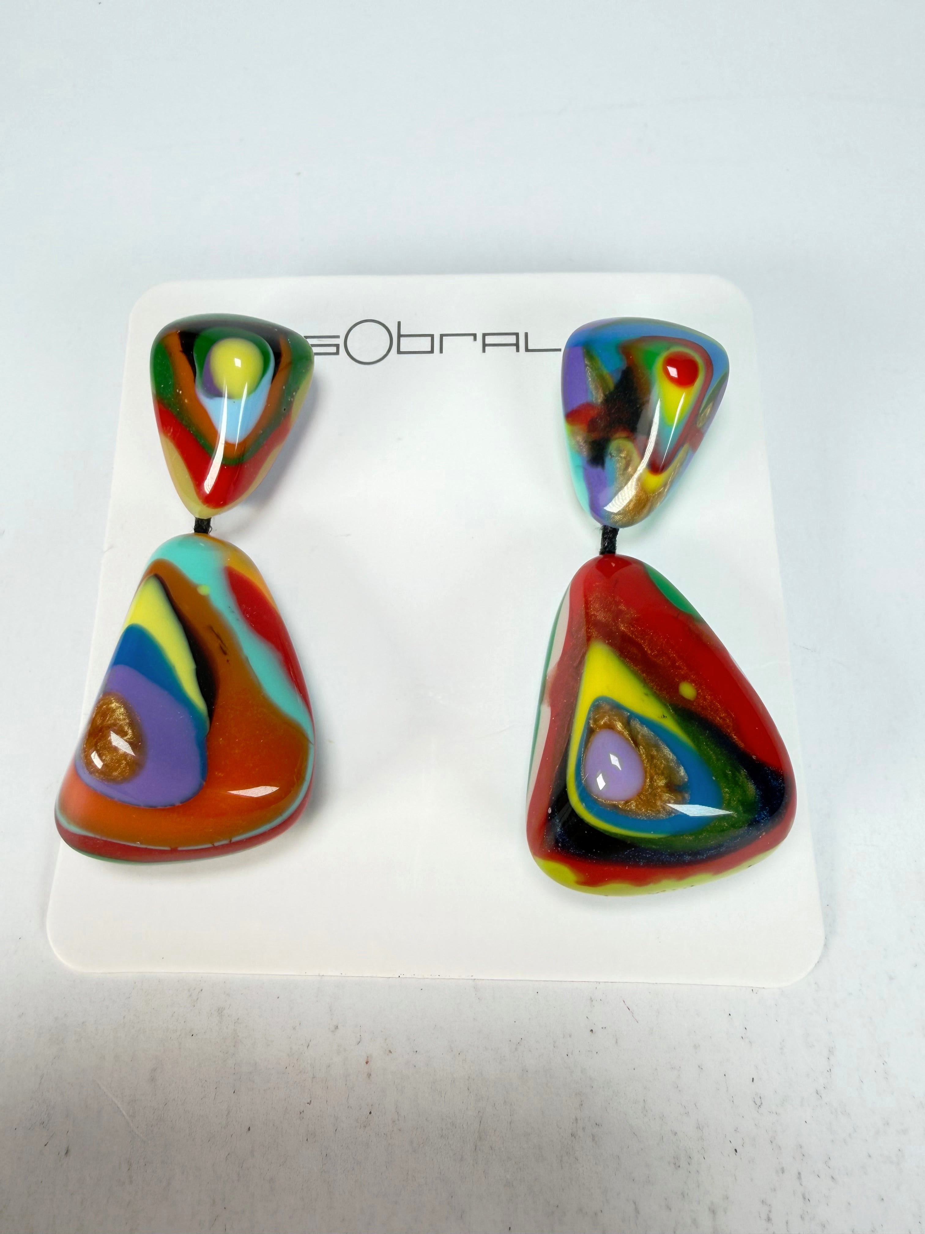 Sobral - Multi-Colour "Anton" Resin Earrings ( 003611 )