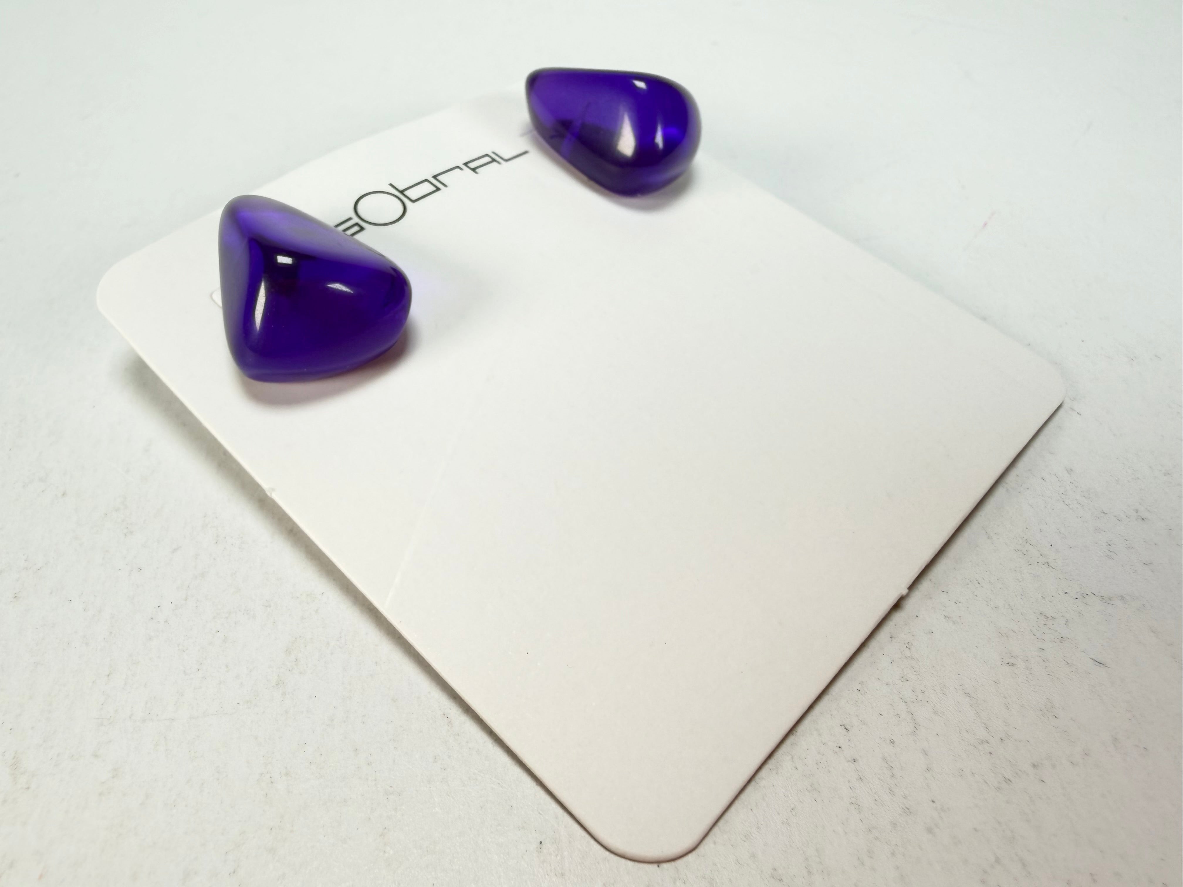 Sobral - Mix 2023 "Pequeno Diamante" Violet Cristal Resin Earrings ( 003600 )