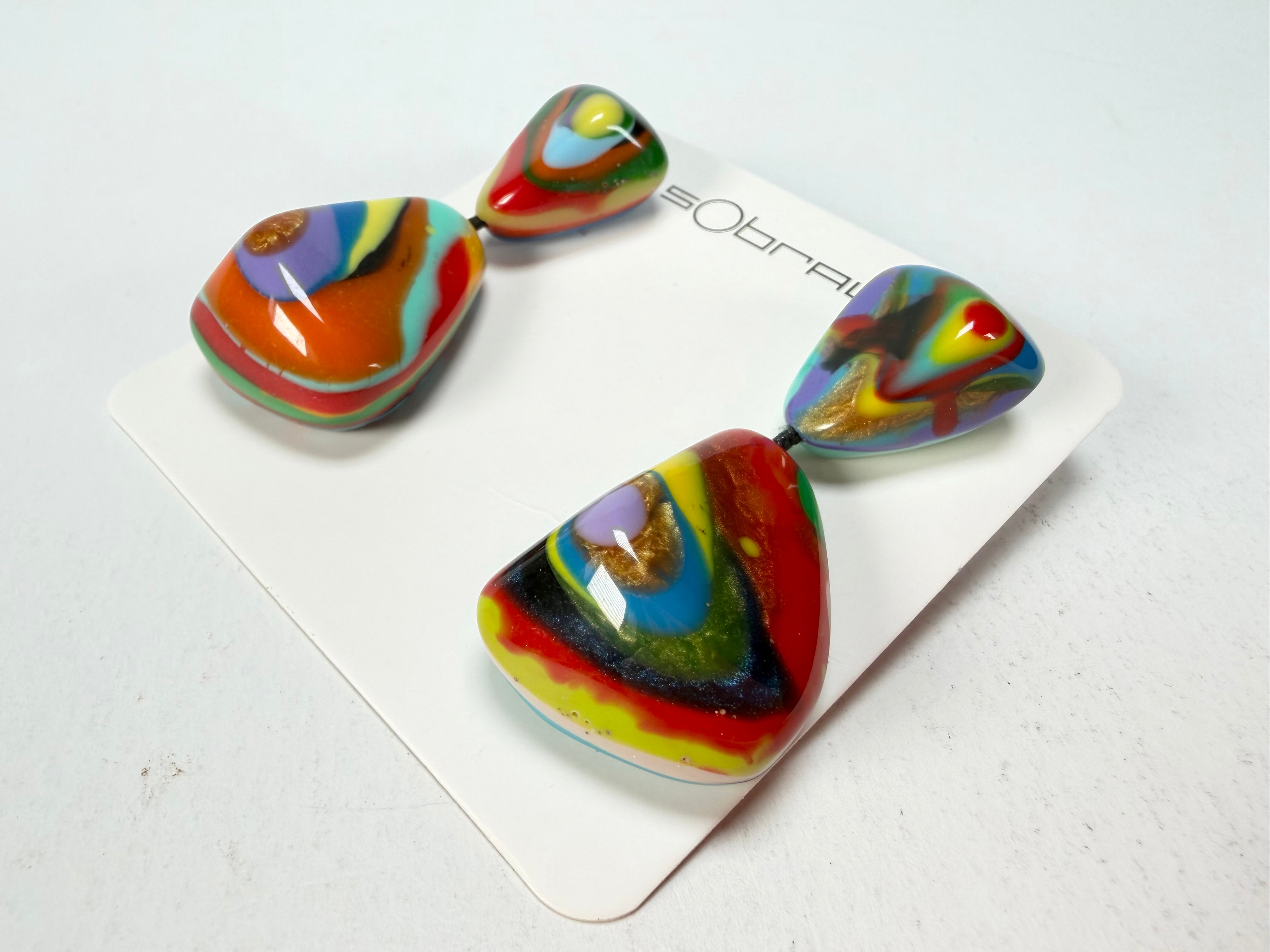 Sobral - Multi-Colour "Anton" Resin Earrings ( 003611 )