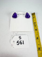 Sobral - Mix 2023 "Pequeno Diamante" Violet Cristal Resin Earrings ( 003600 )