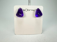 Sobral - Mix 2023 "Pequeno Diamante" Violet Cristal Resin Earrings ( 003600 )